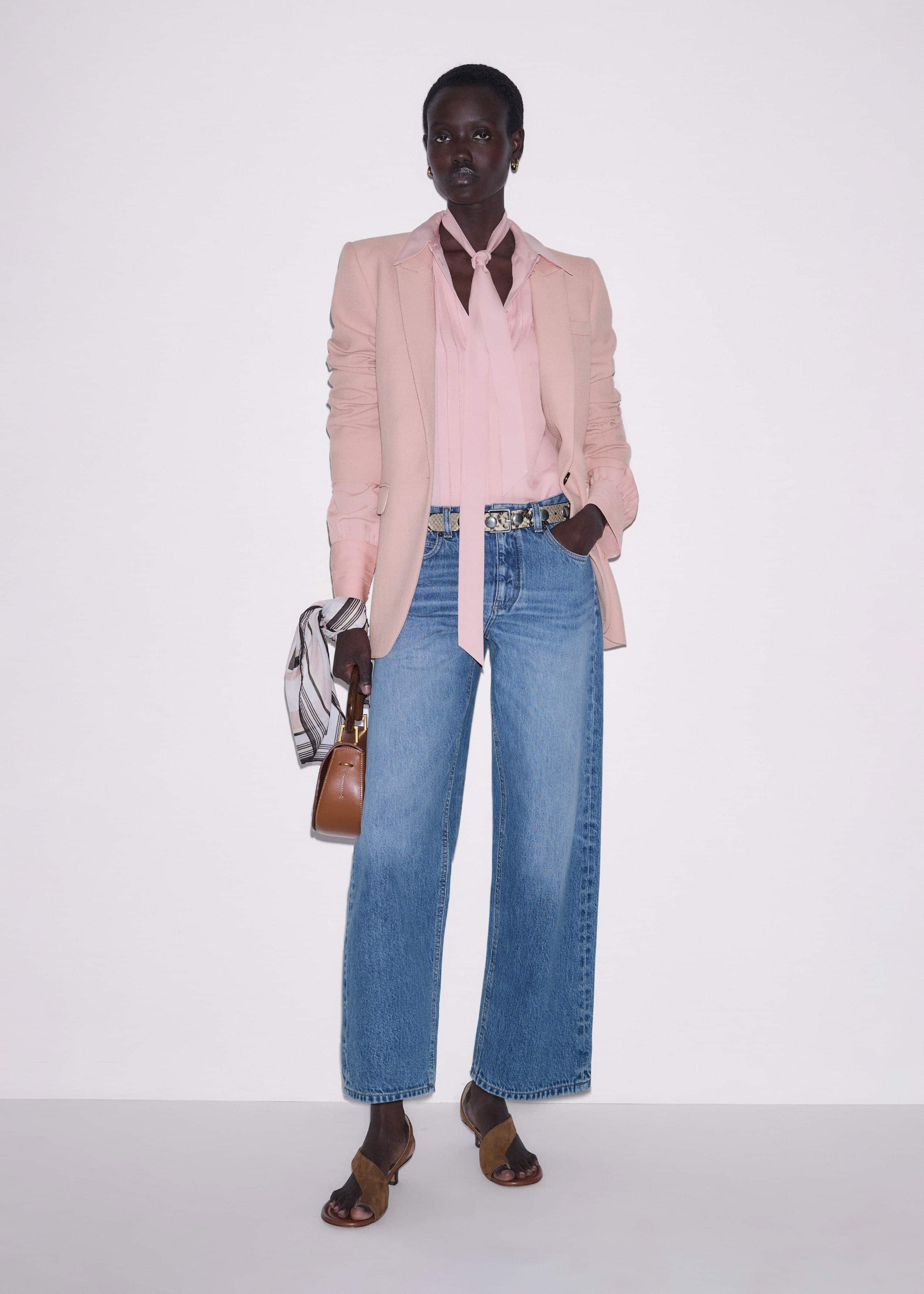 Light Blue Relaxed Straight Crop Jean meandem