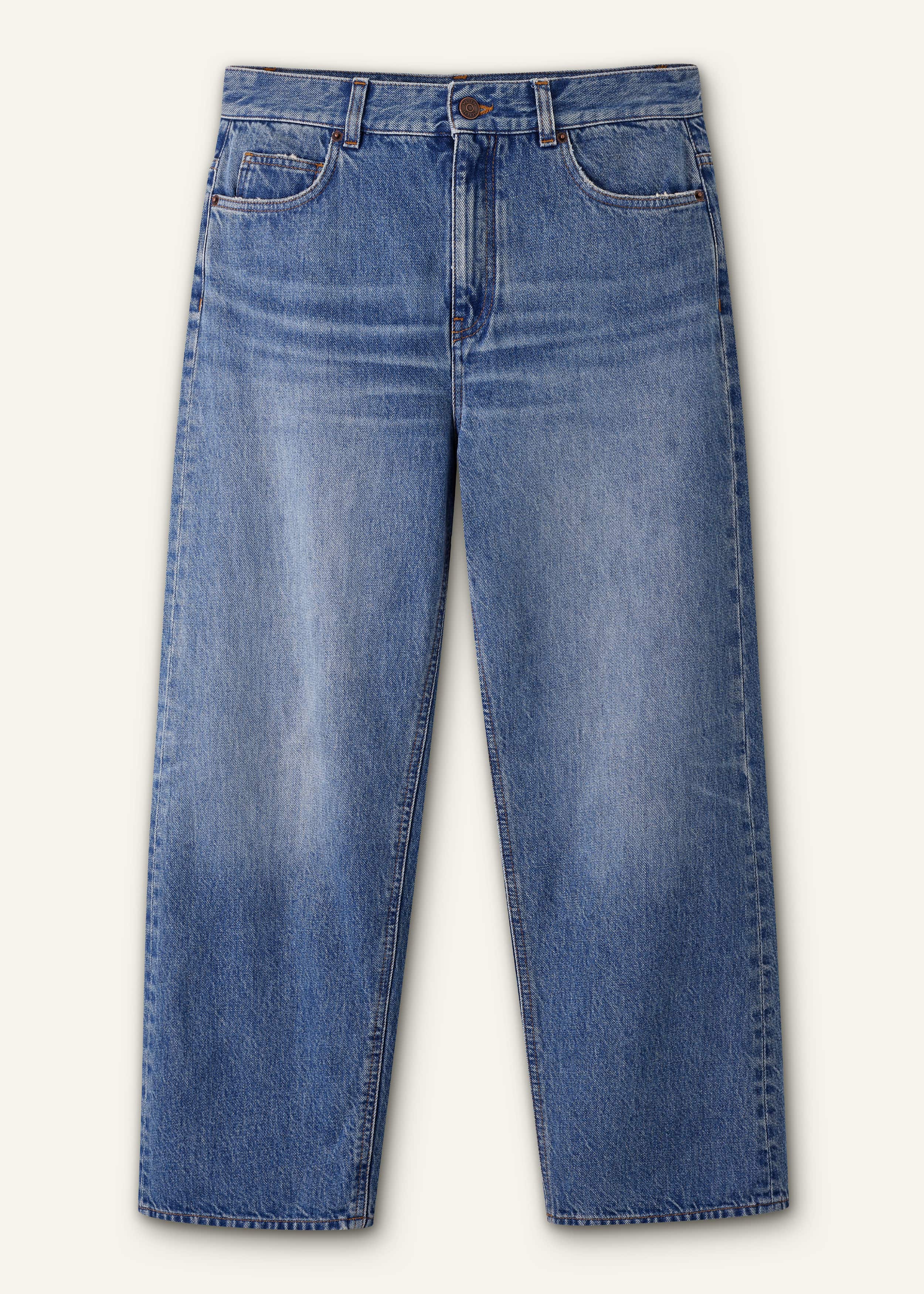 Light Blue Relaxed Straight Crop Jean meandem