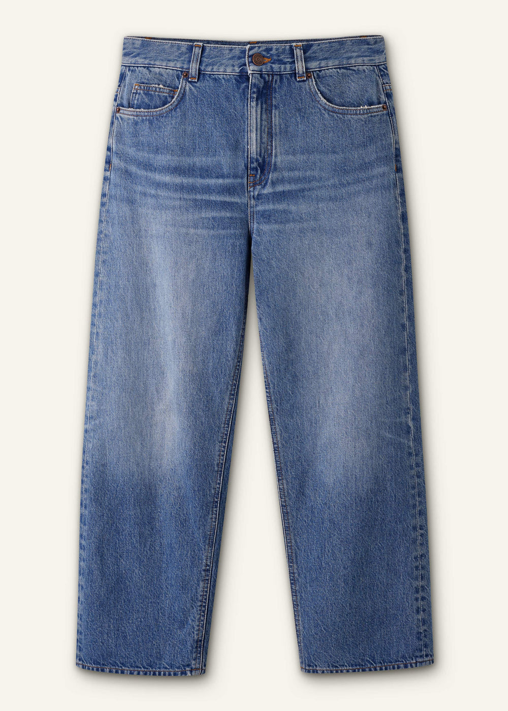Light Blue Relaxed Straight Crop Jean meandem