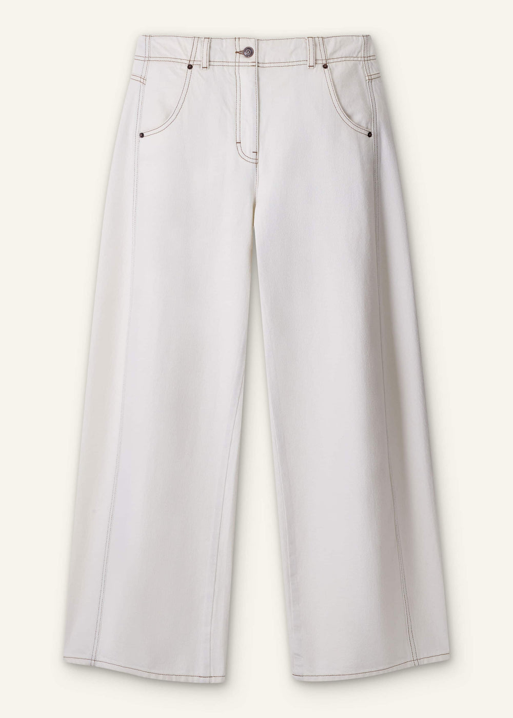 White Relaxed Engineered Jean meandem