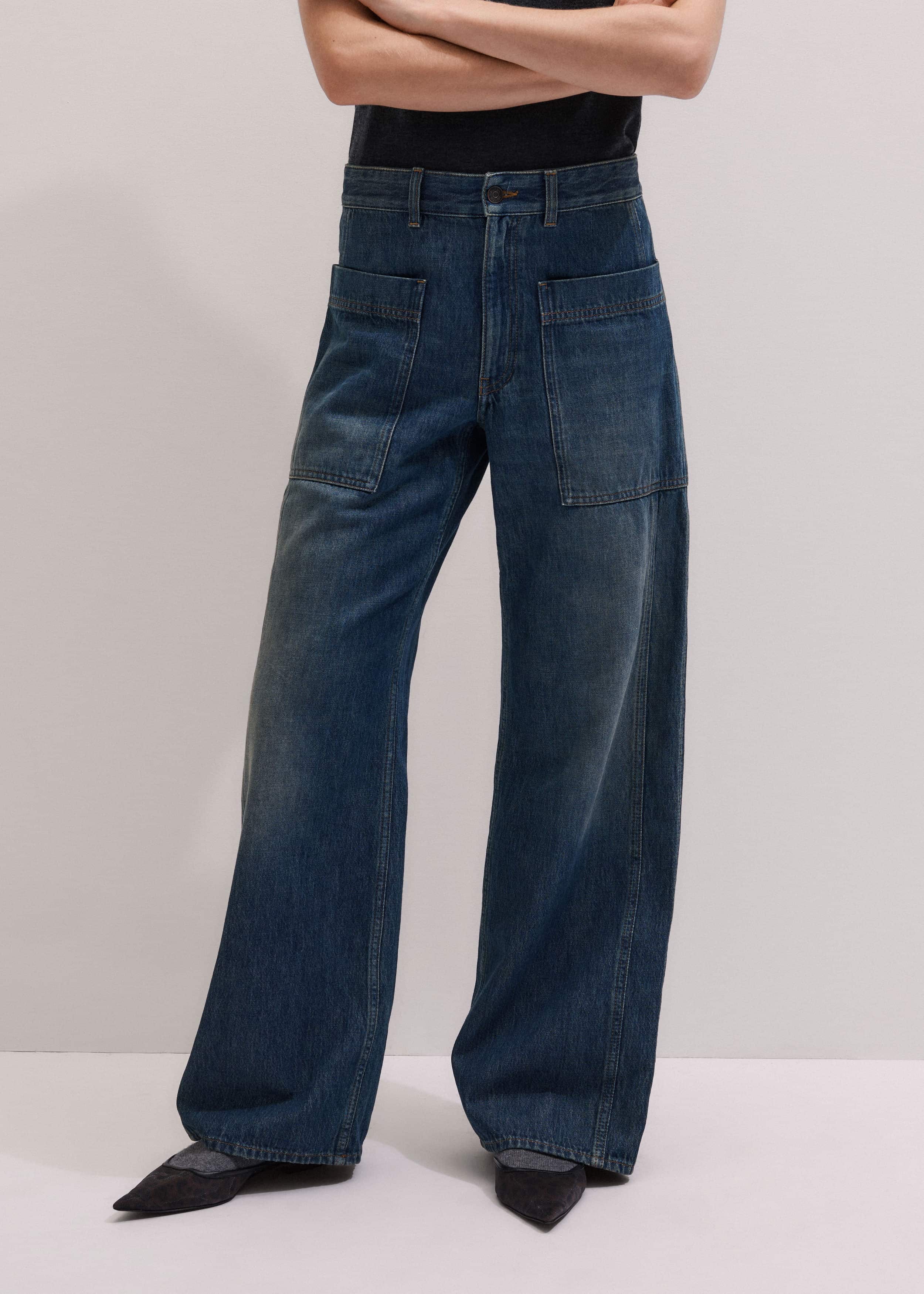 Blue Patch Pocket Baggy Jean meandem