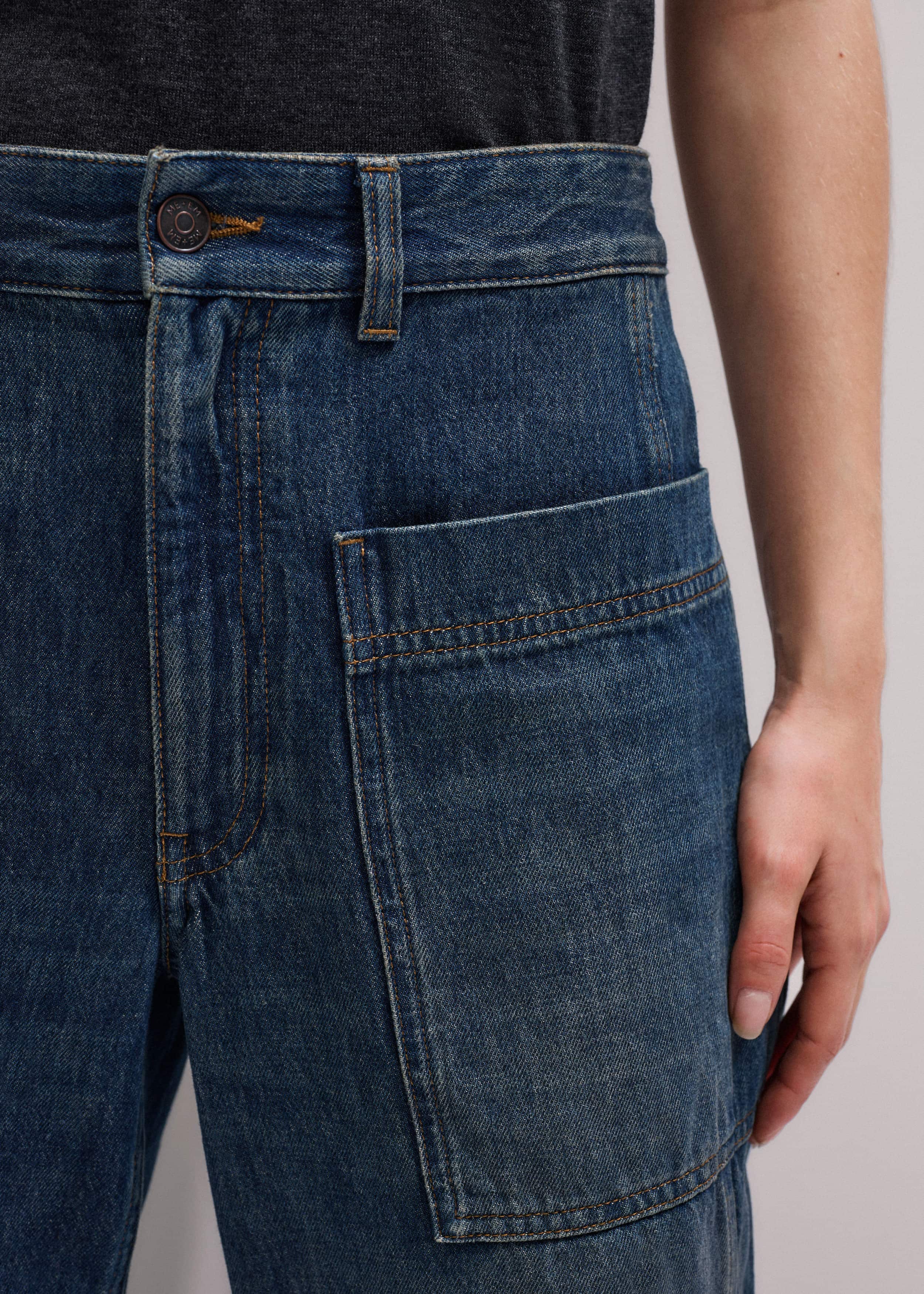 Blue Patch Pocket Baggy Jean meandem