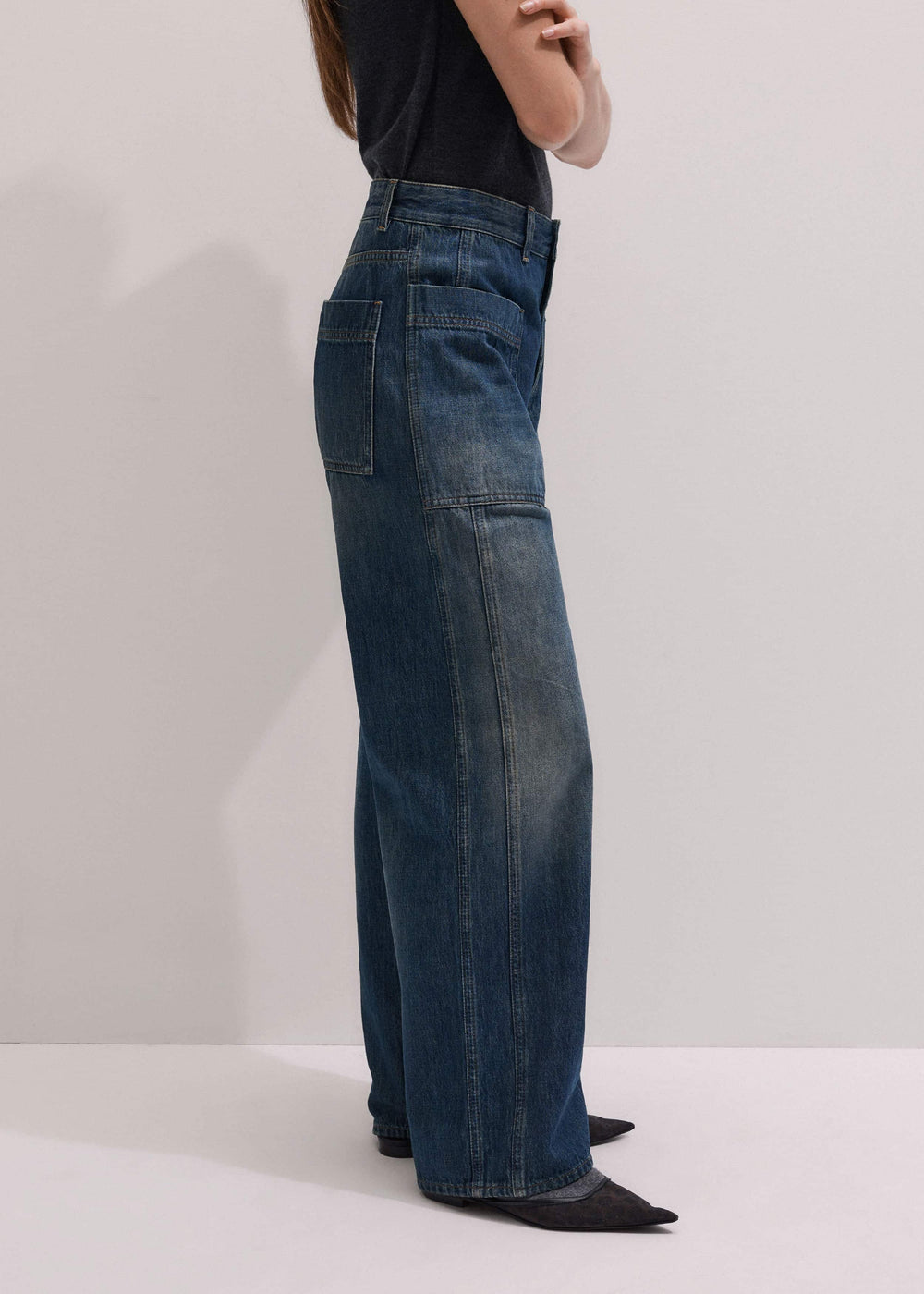Blue Patch Pocket Baggy Jean meandem