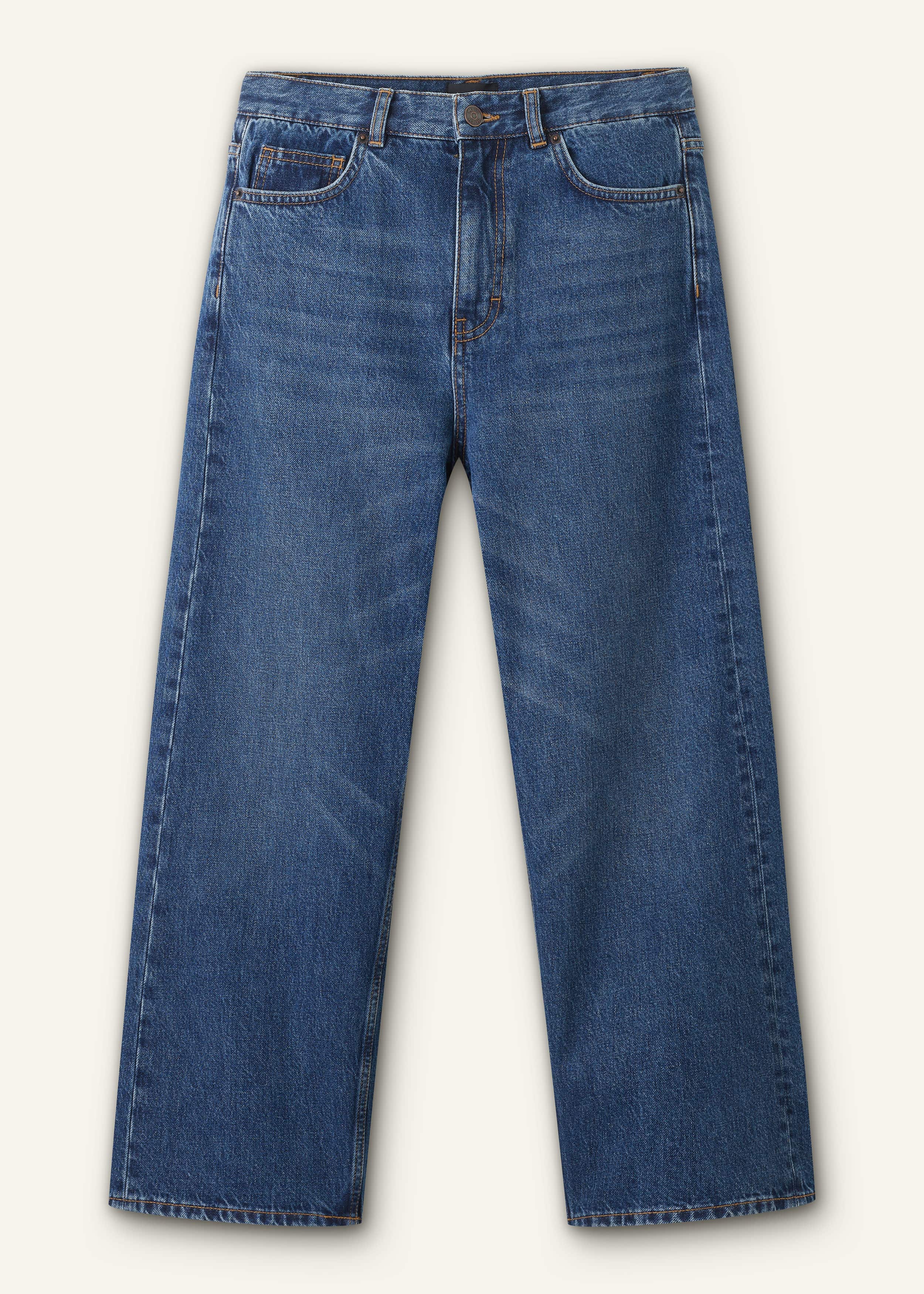 Dark Blue Straight Crop Jean meandem