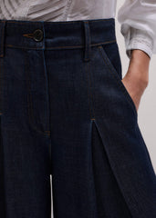 Dark Blue Pleat Very Wide Pant meandem
