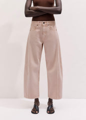 Pink Exaggerated Crop Jean meandem