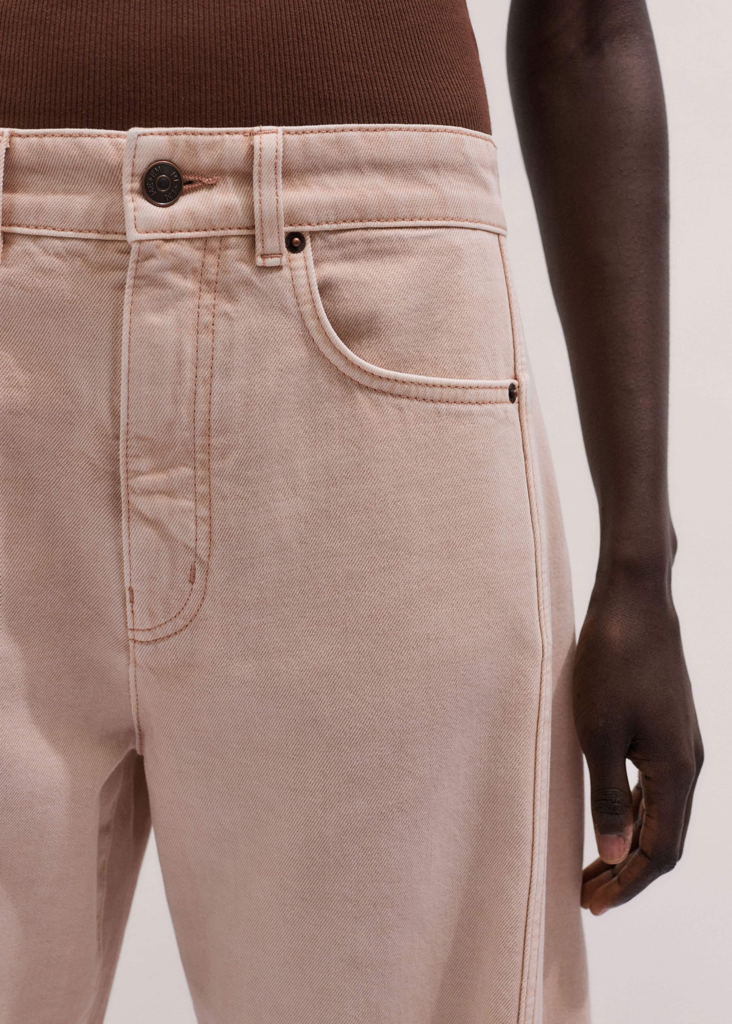 Pink Exaggerated Crop Jean meandem