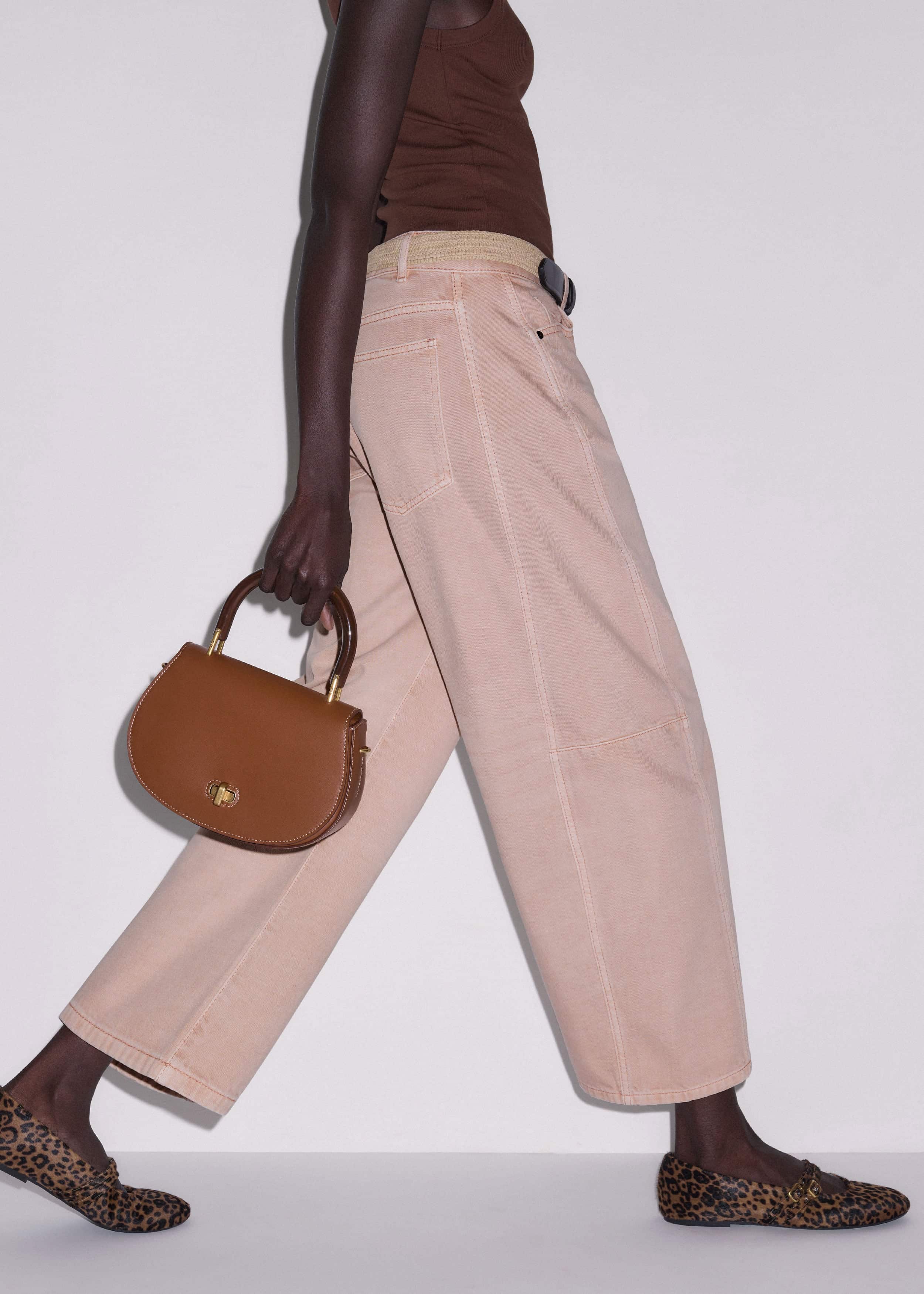 Pink Exaggerated Crop Jean meandem