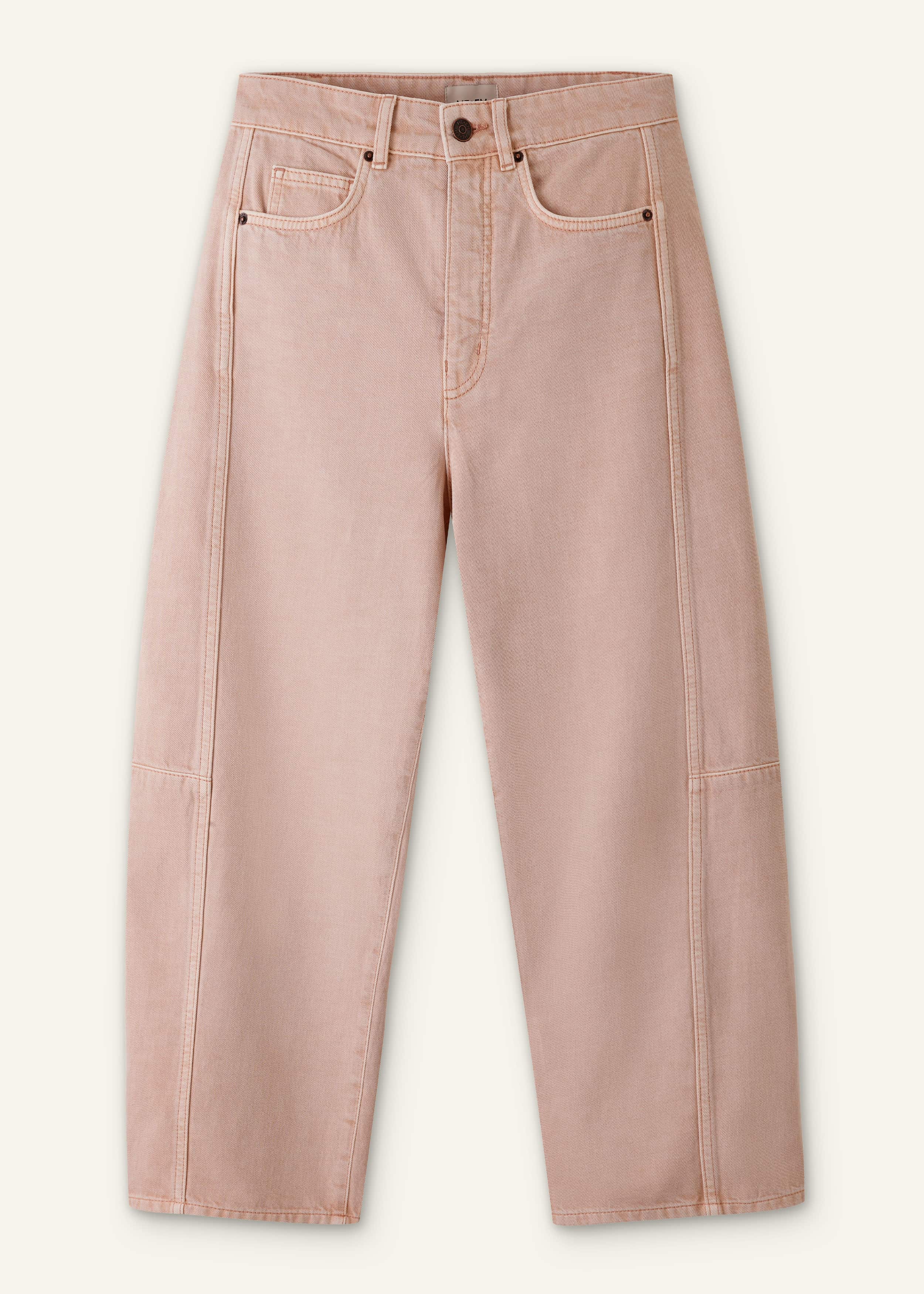 Pink Exaggerated Crop Jean meandem