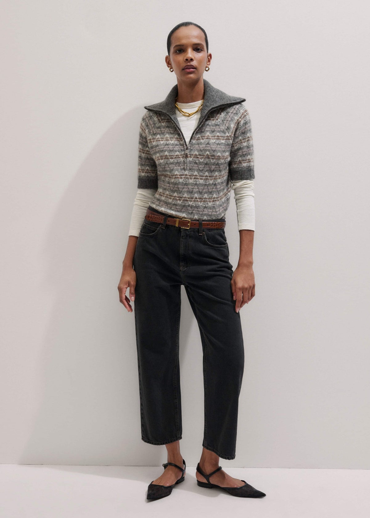 Black Straight Cropped Relaxed Jean meandem