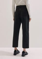 Black Straight Cropped Relaxed Jean meandem