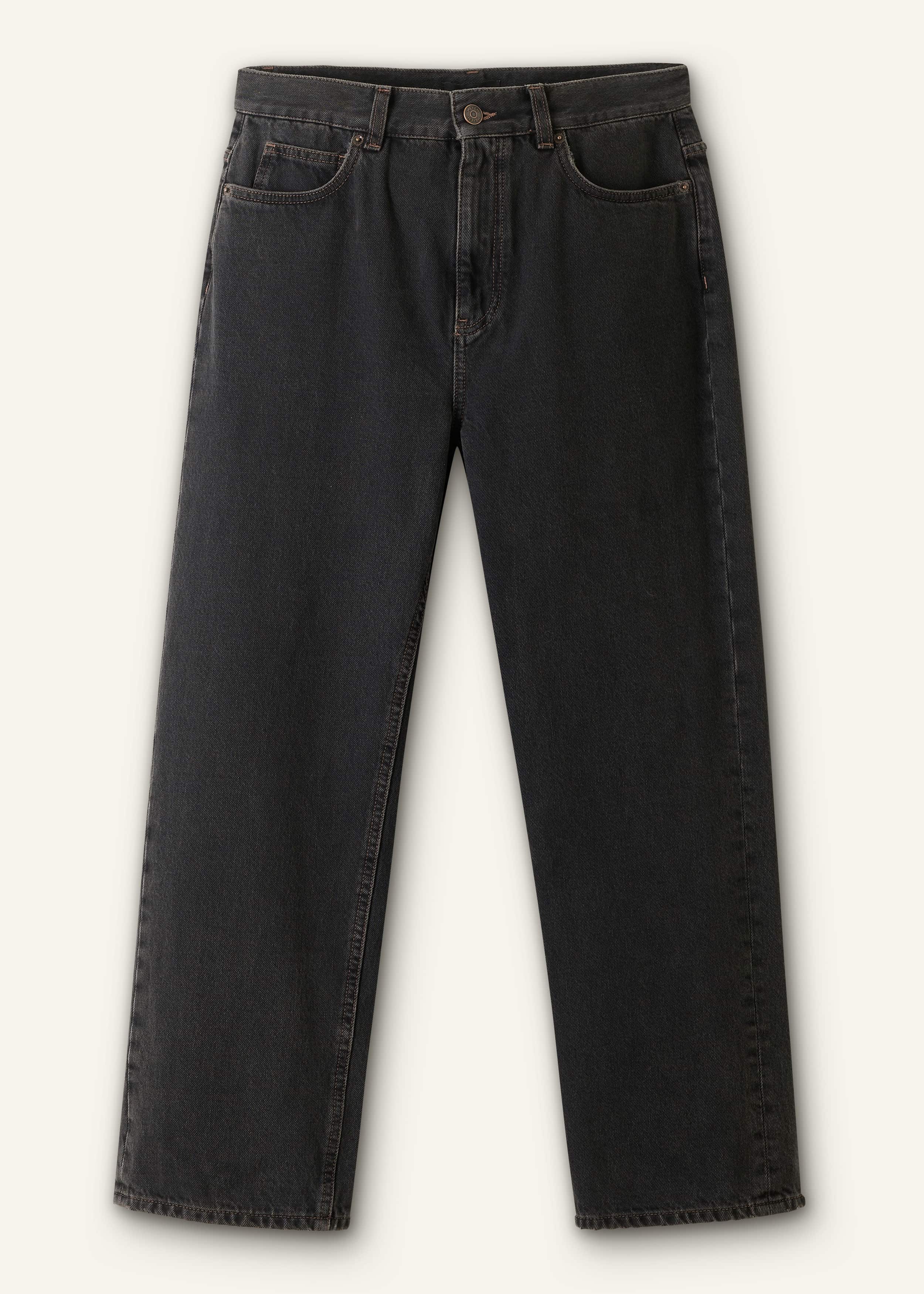 Black Straight Cropped Relaxed Jean meandem
