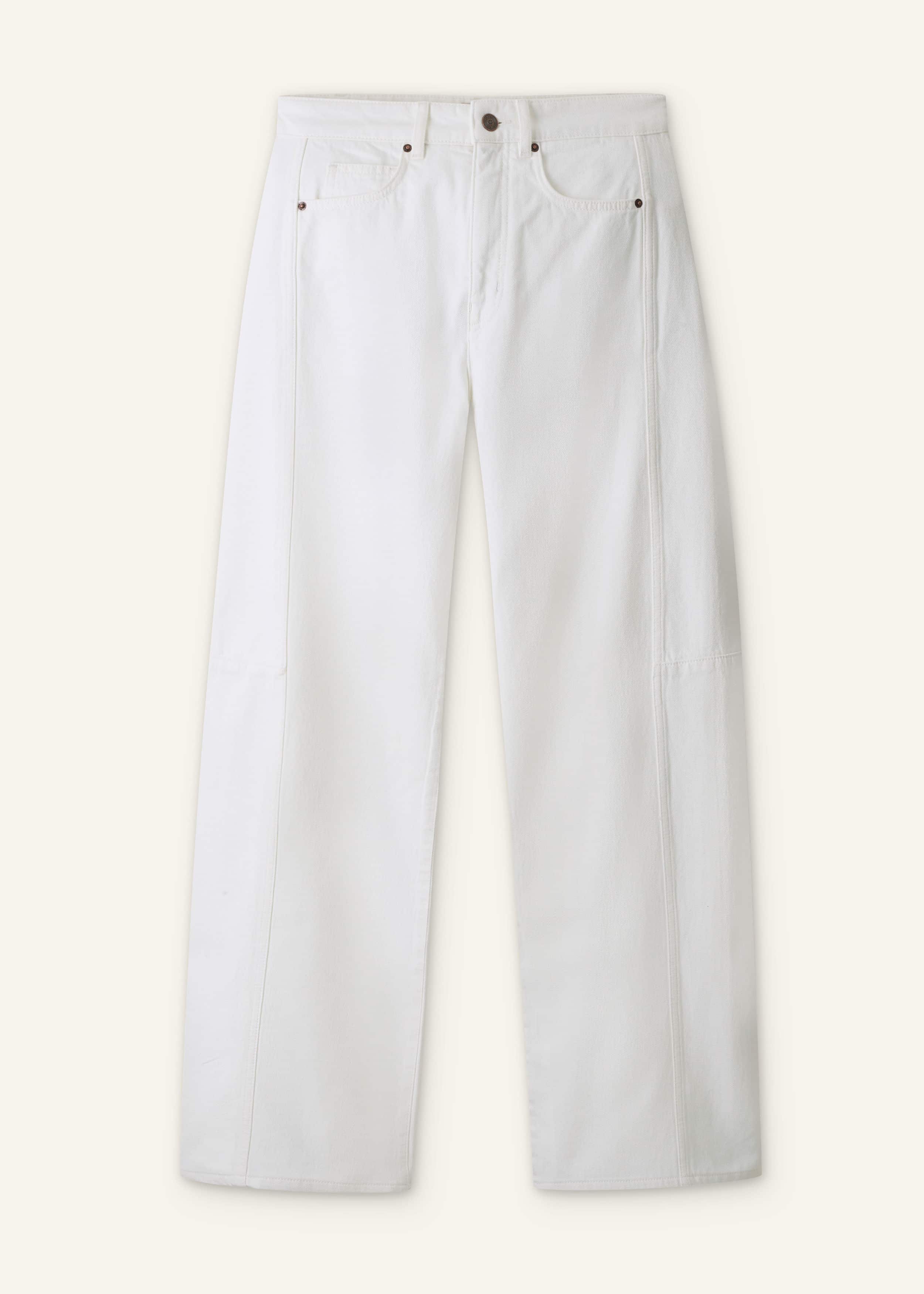 White Exaggerated Taper Jean meandem