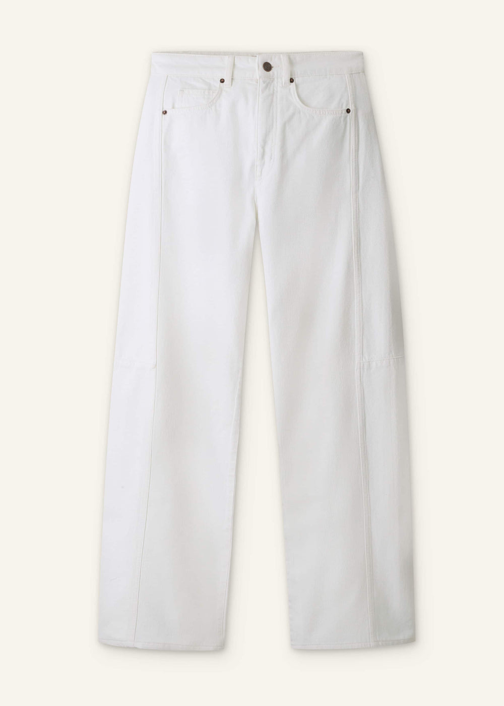 White Exaggerated Taper Jean meandem