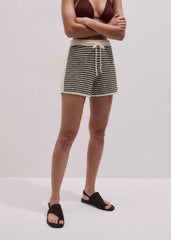 Cream Stripe Drawstring Short meandem