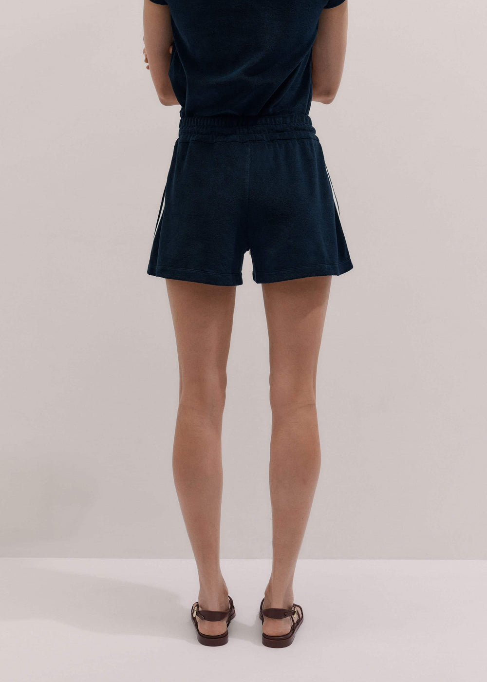 Navy Rib Trim Track Short meandem