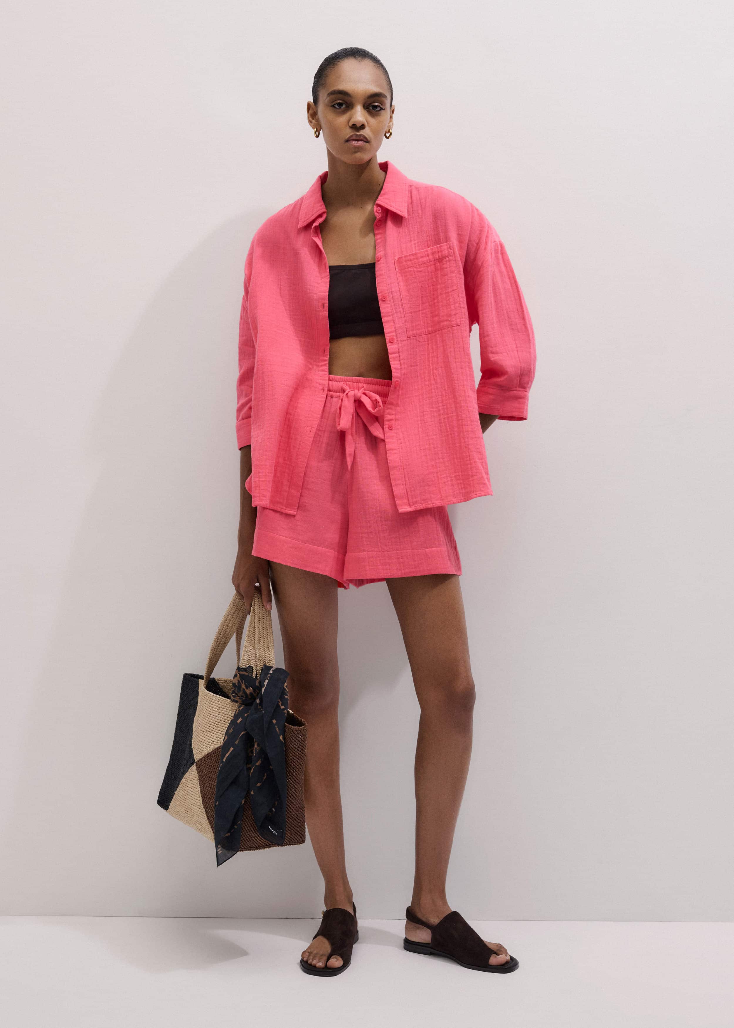 Pink Cheesecloth Summer Short meandem