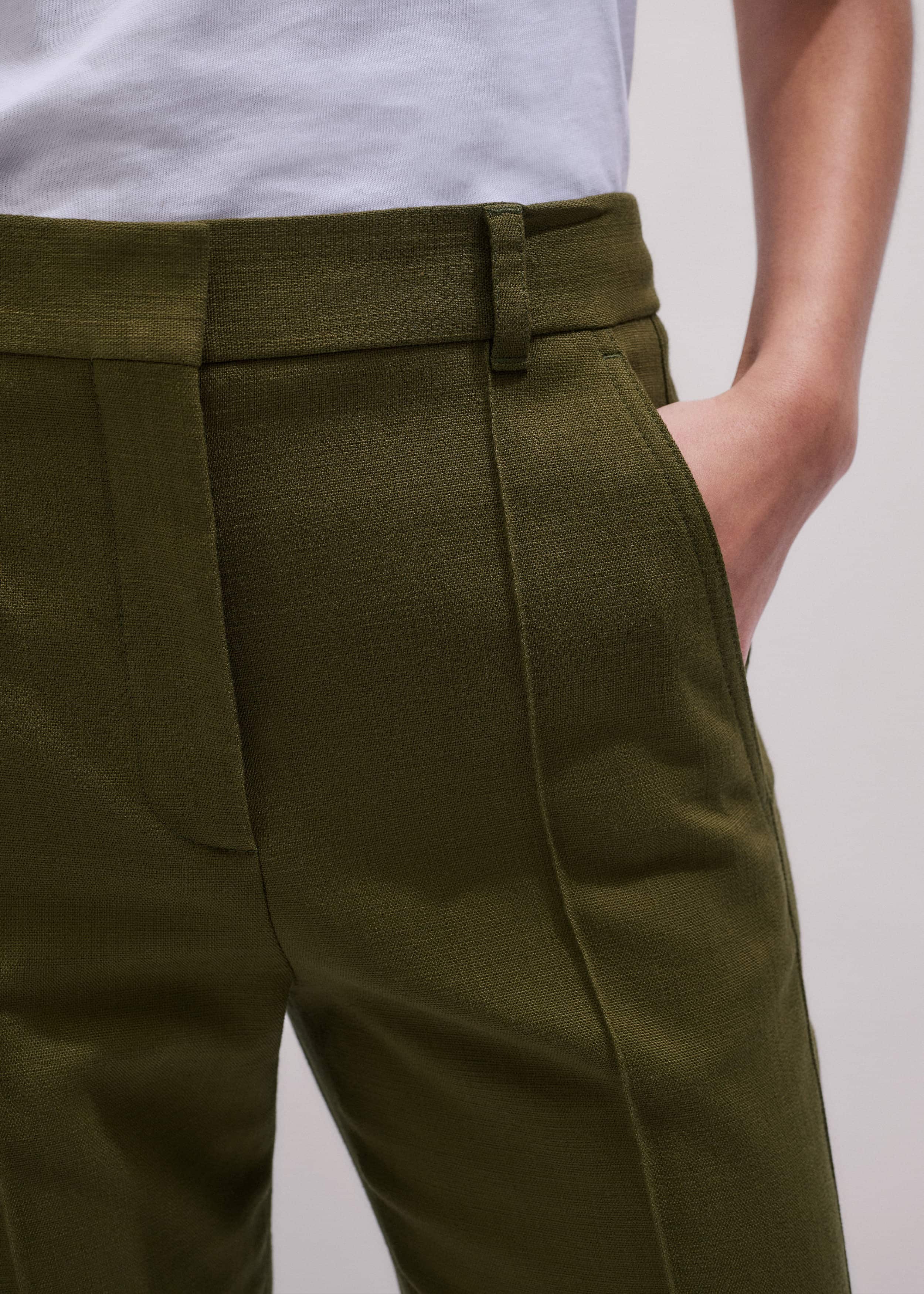 Olive Green Slim Crop Pant meandem