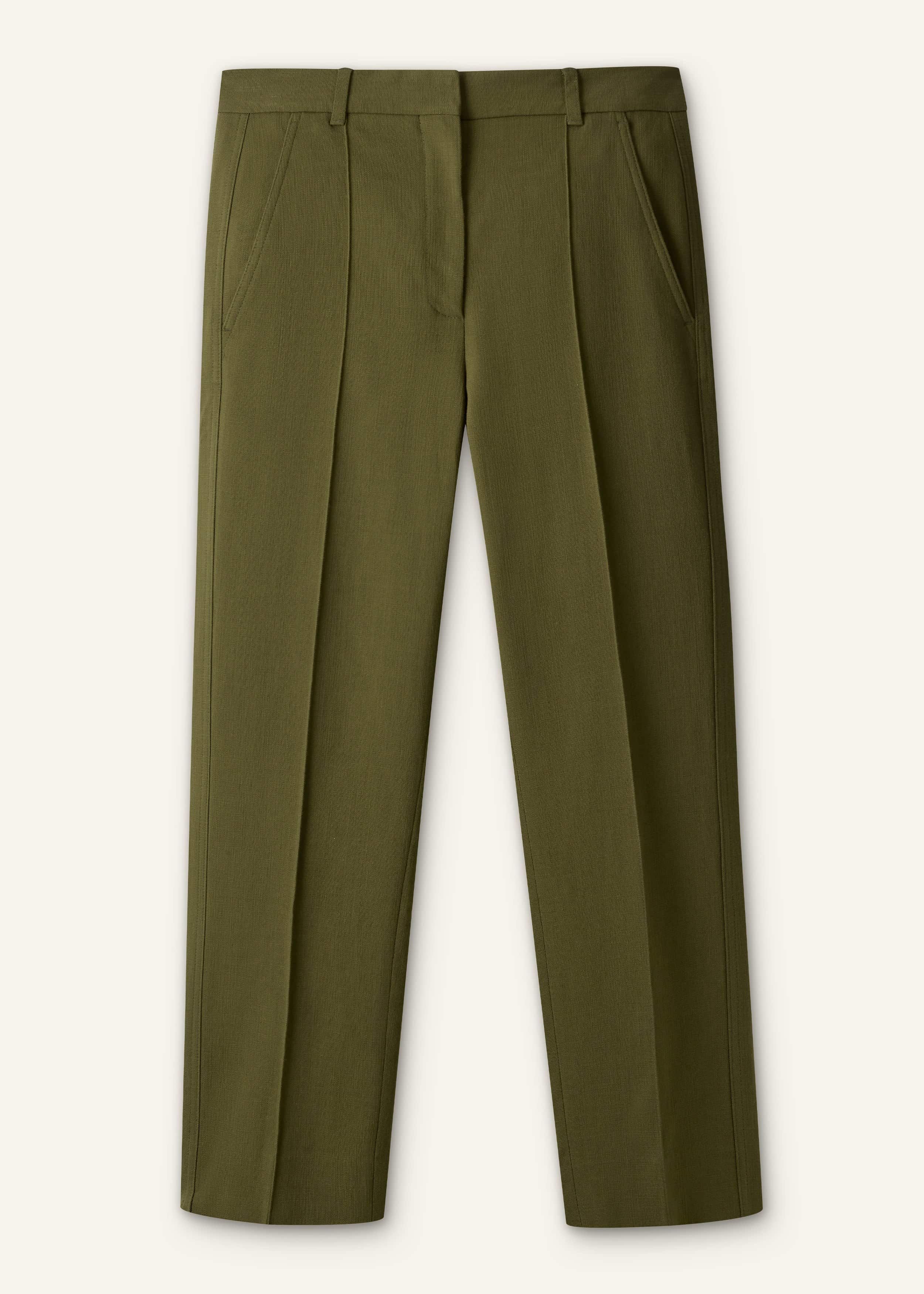 Olive Green Slim Crop Pant meandem