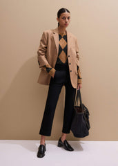 Black Travel Tailoring Pull On Slim Crop Pant meandem