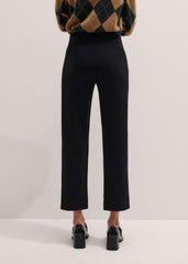 Black Travel Tailoring Pull On Slim Crop Pant meandem