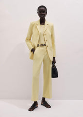 Yellow Tailored Straight Crop Pant meandem