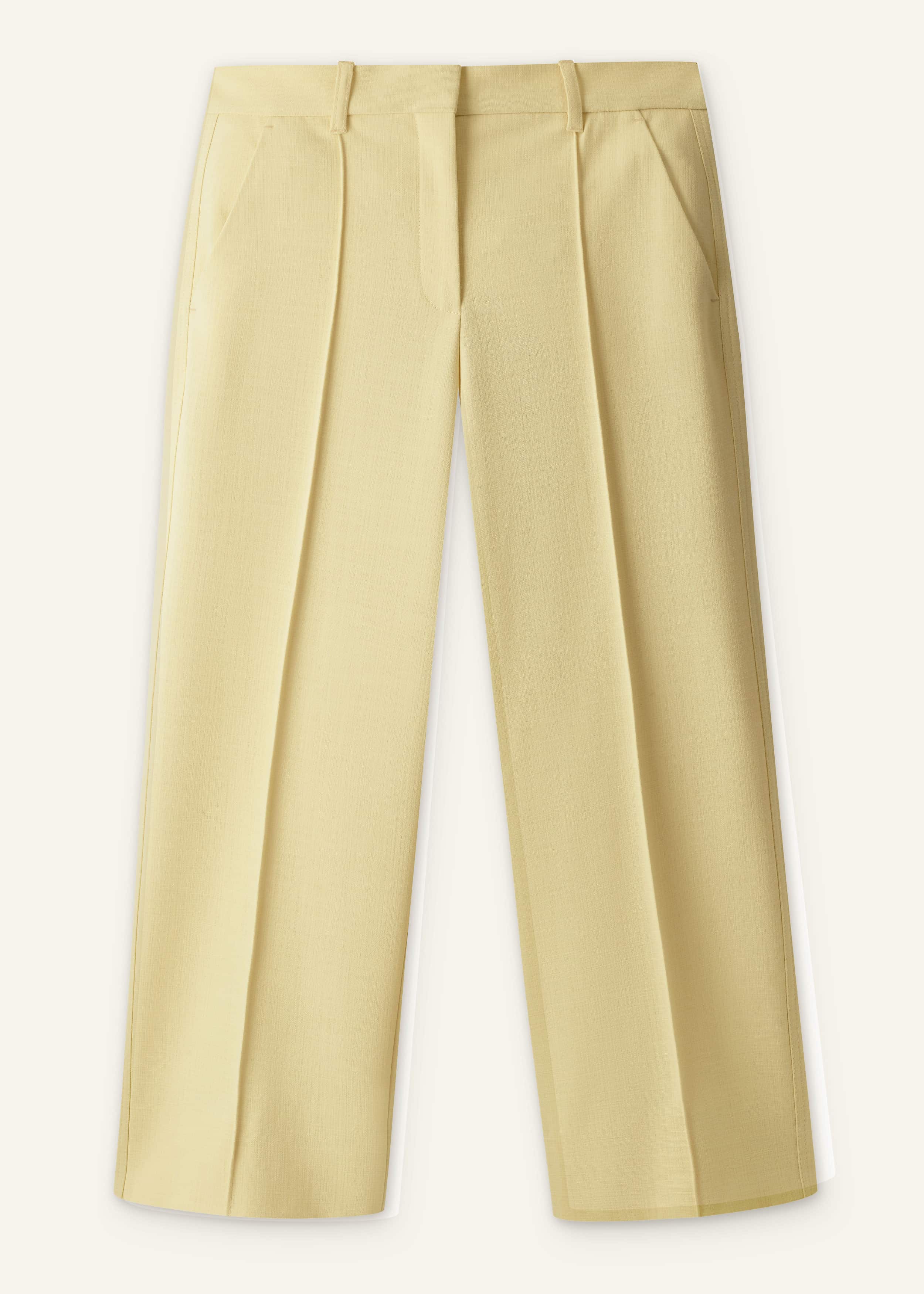 Yellow Tailored Straight Crop Pant meandem