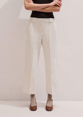 Ivory Textured Straight Crop Pant meandem
