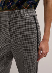 Ivory Houndstooth Straight Crop Trouser meandem