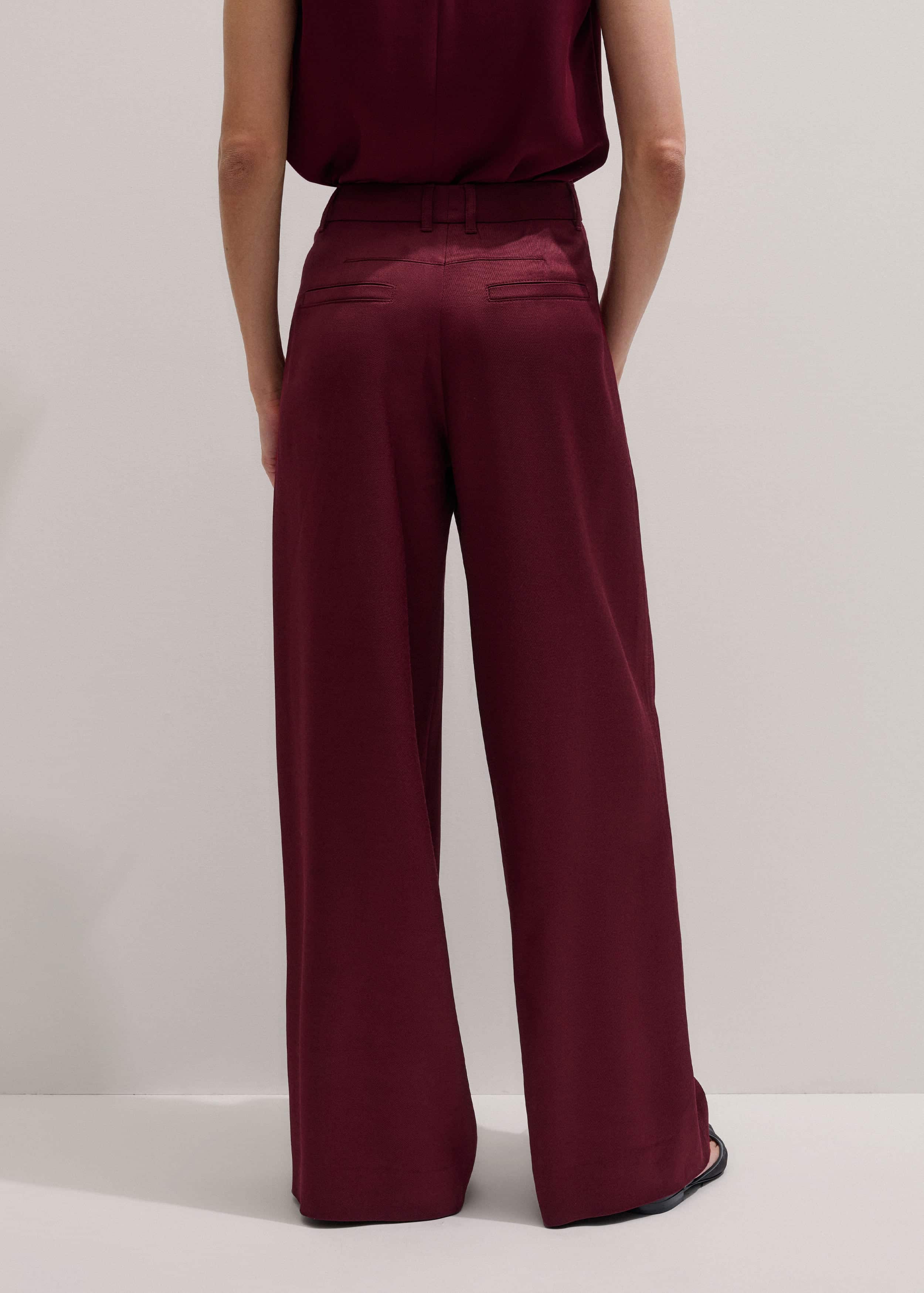 Red Wool Event Ready Pleat Straight-Leg Pant meandem