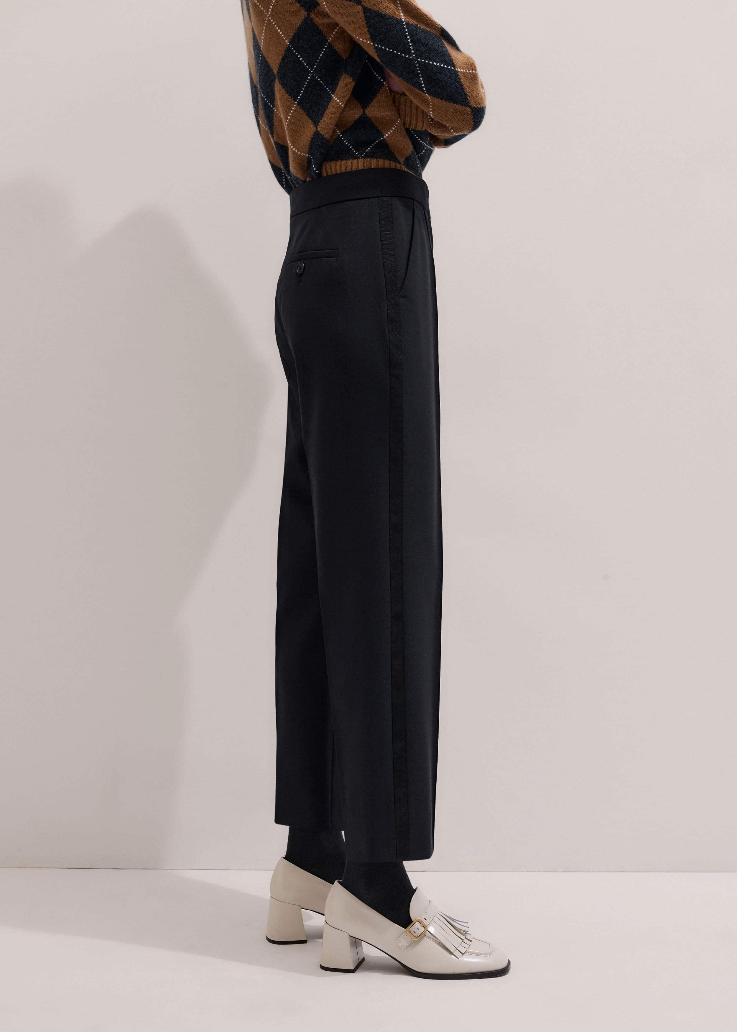 Black Slim Crop Tux Pant | Pants meandem