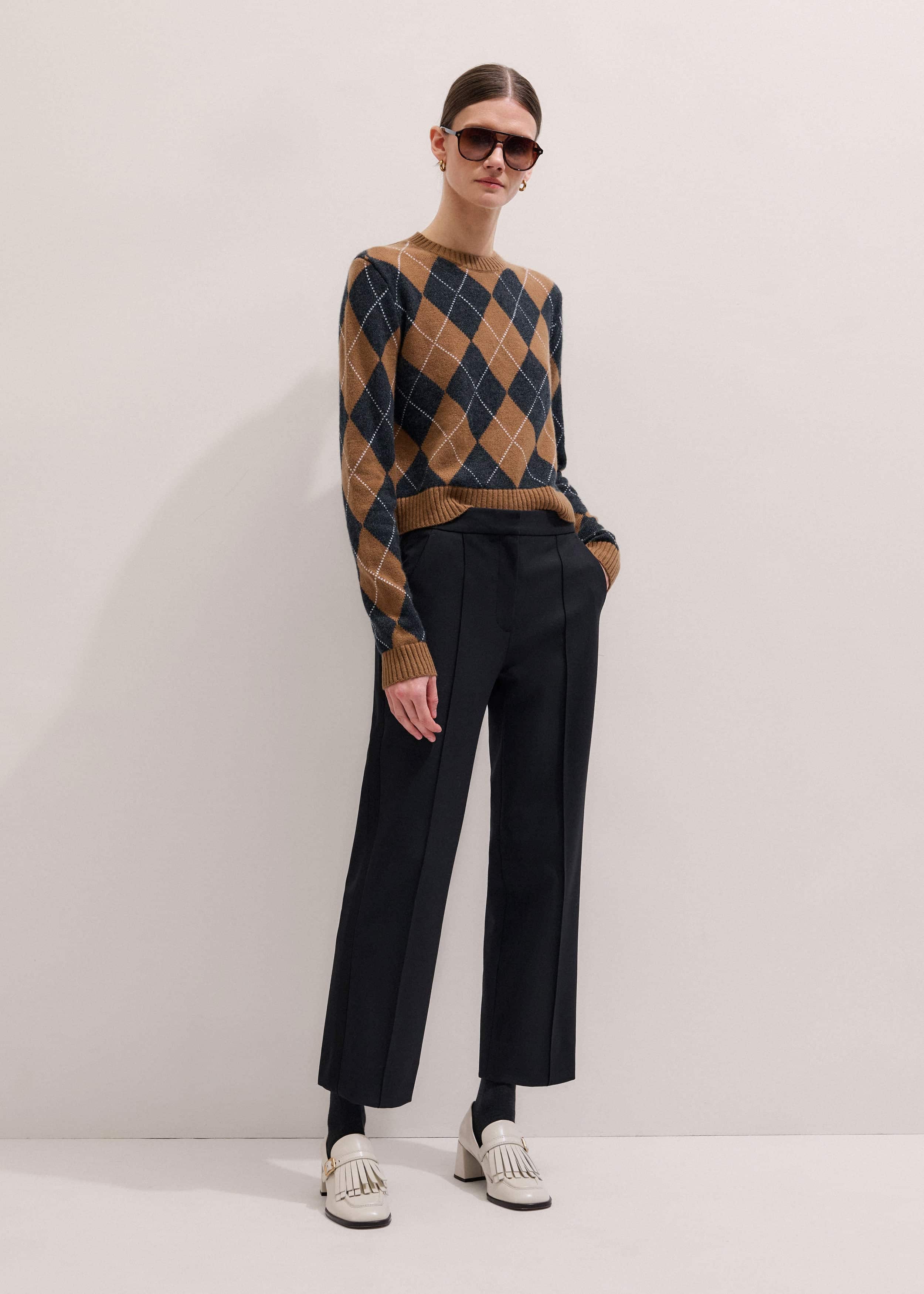 Black Slim Crop Tux Pant | Pants meandem