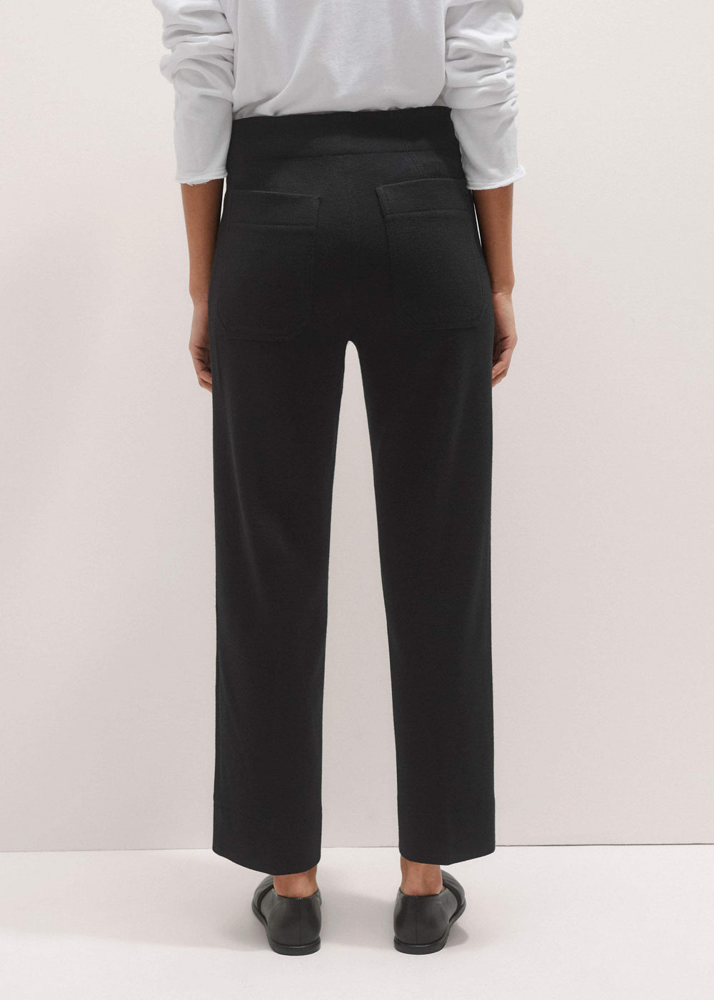 Black Wool-Blend Travel Tailoring Slim Crop Pant meandem