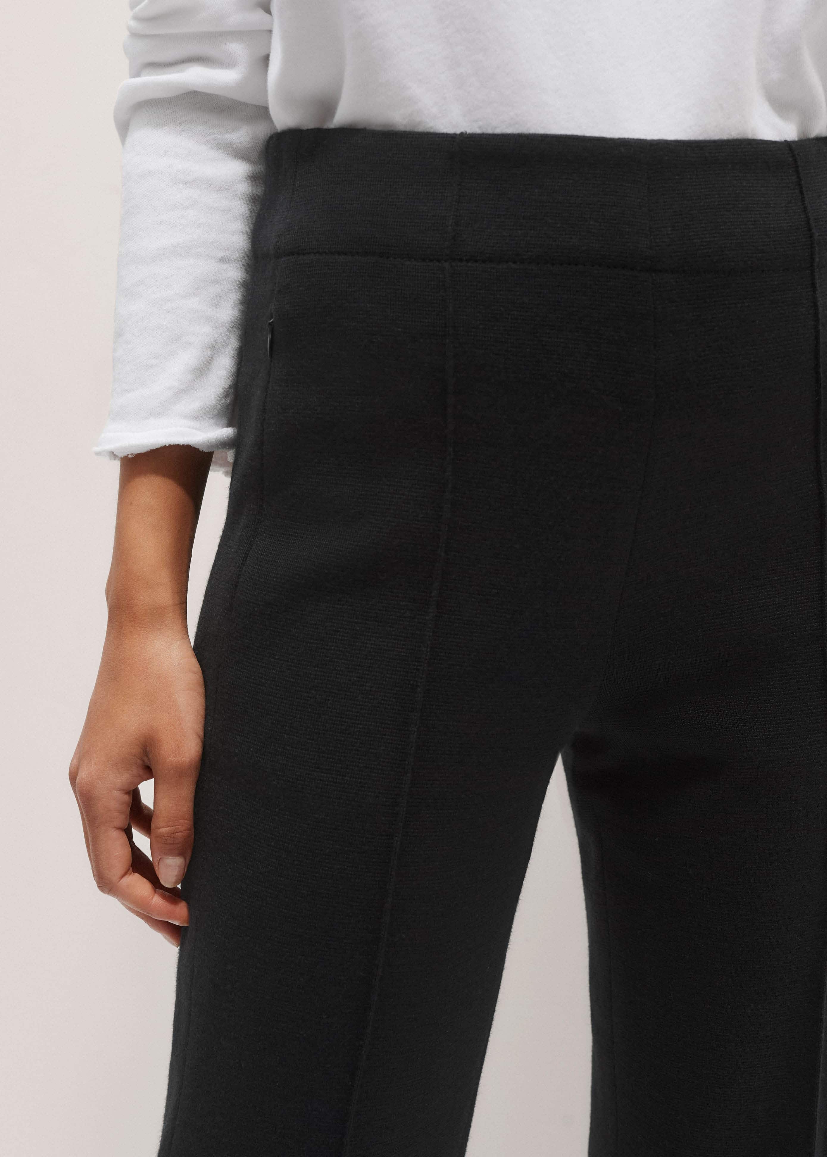Black Wool-Blend Travel Tailoring Slim Crop Pant meandem