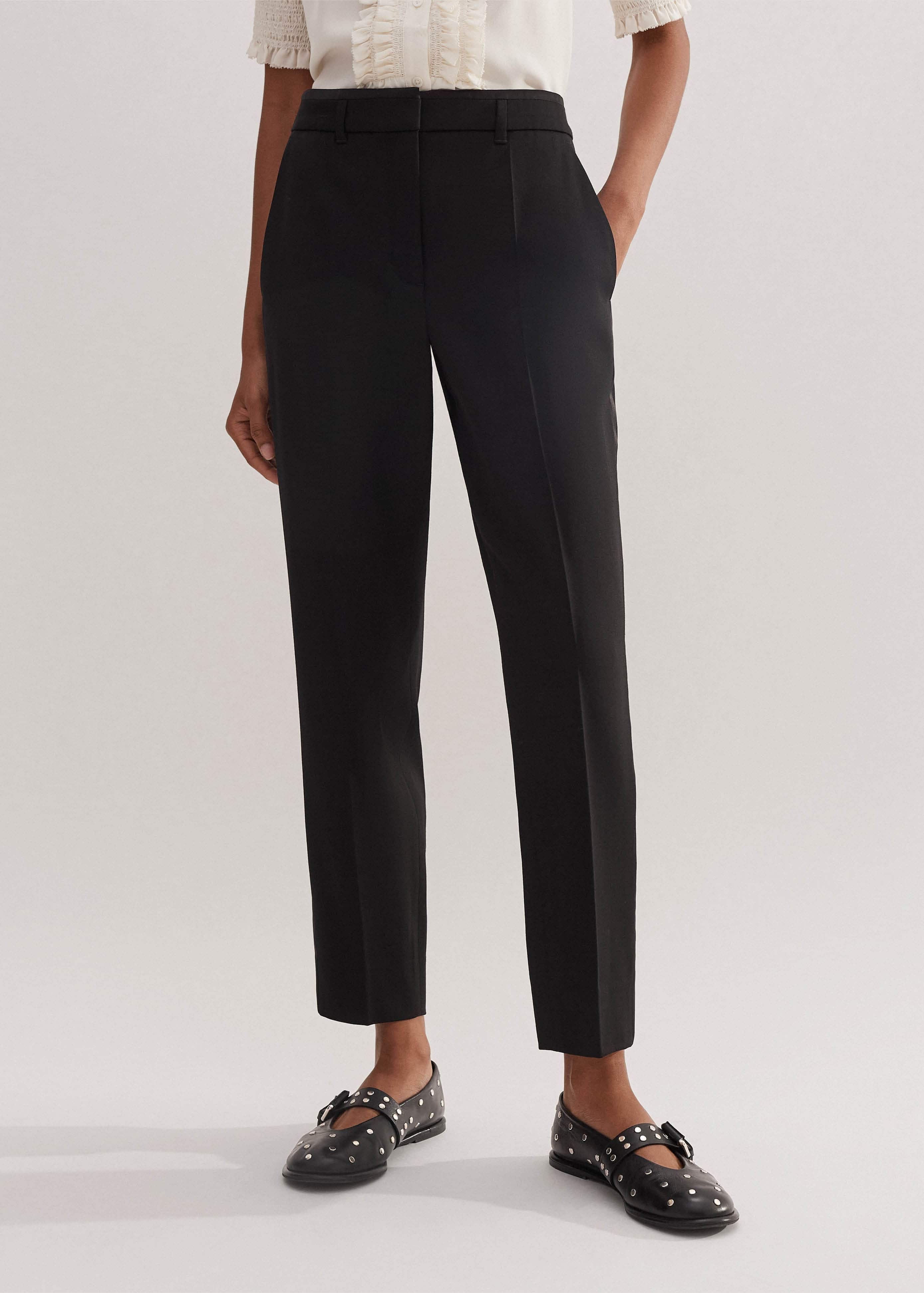 Black Slim Crop Forever Tux Pant | Woven Pants meandem