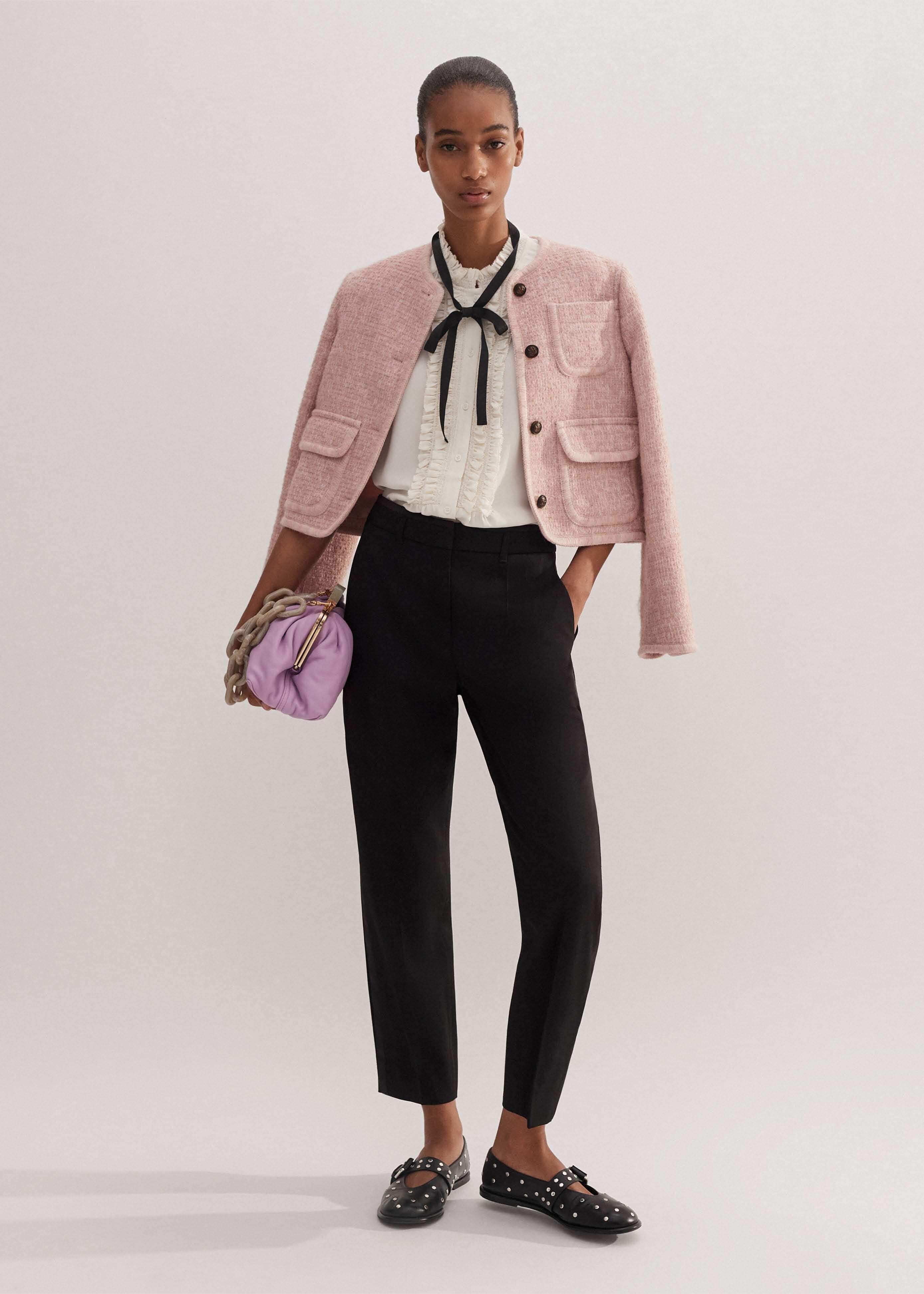 Black Slim Crop Forever Tux Pant | Woven Pants meandem