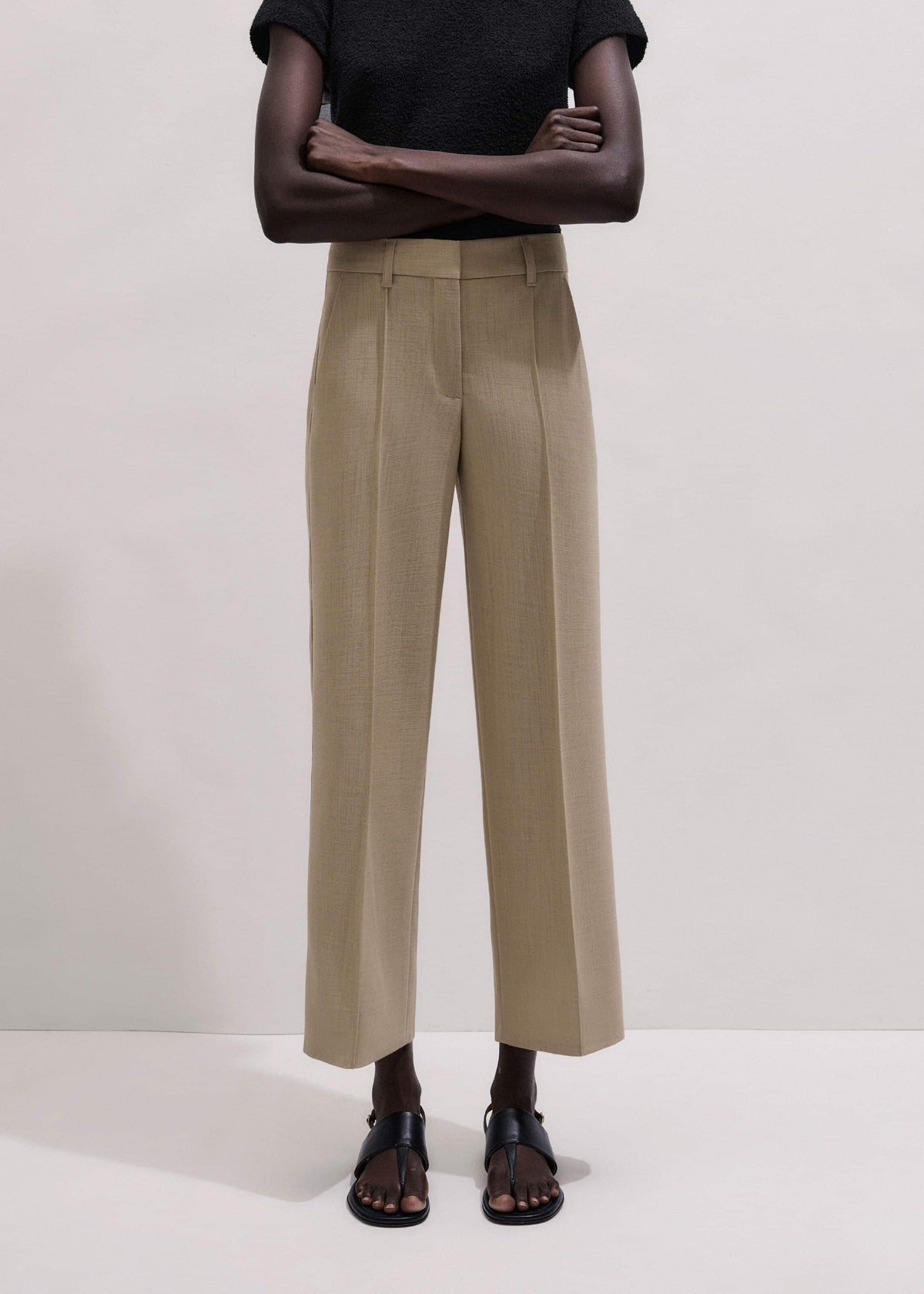 Sand Tailored Straight Crop Pant meandem