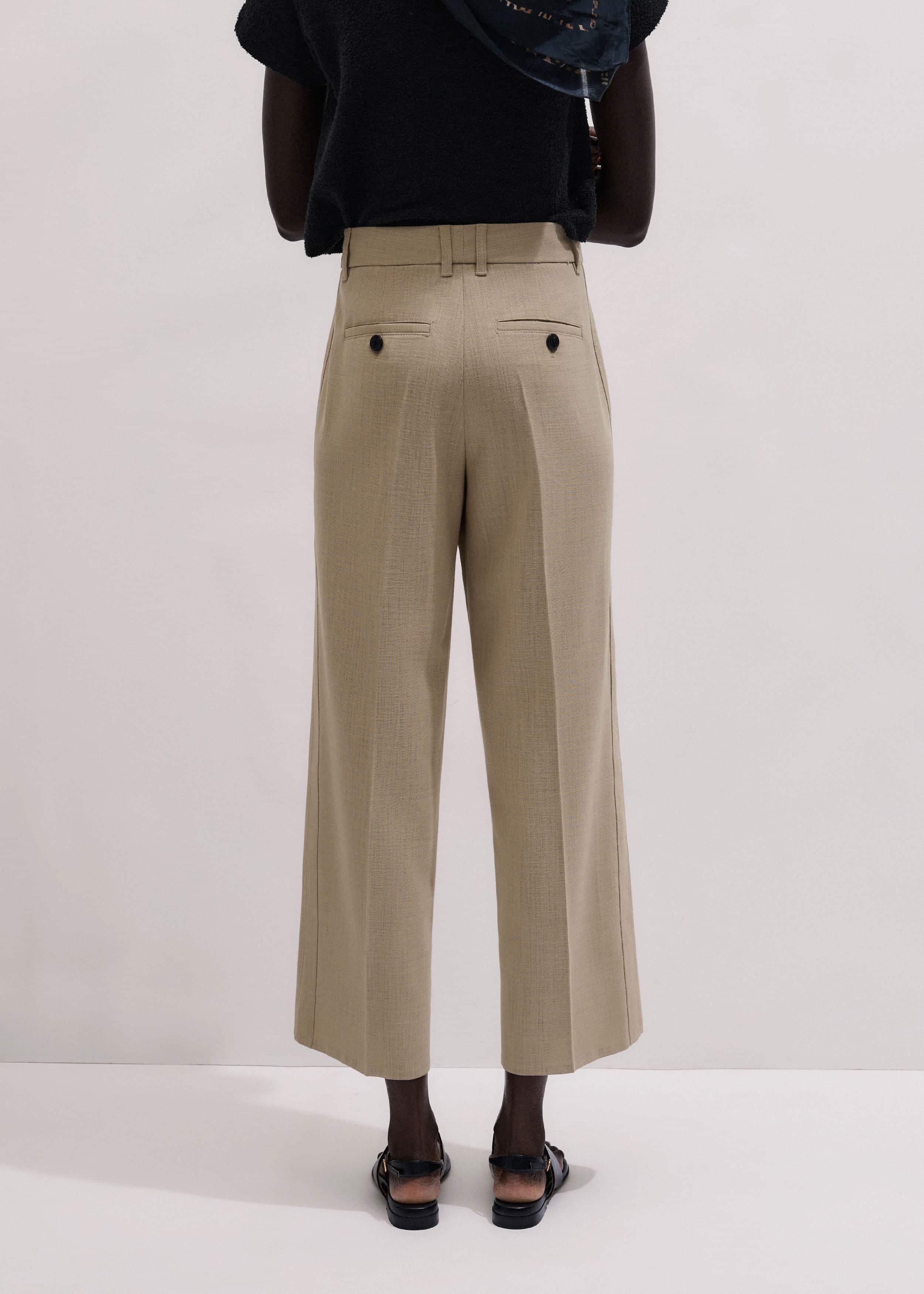 Sand Tailored Straight Crop Pant meandem