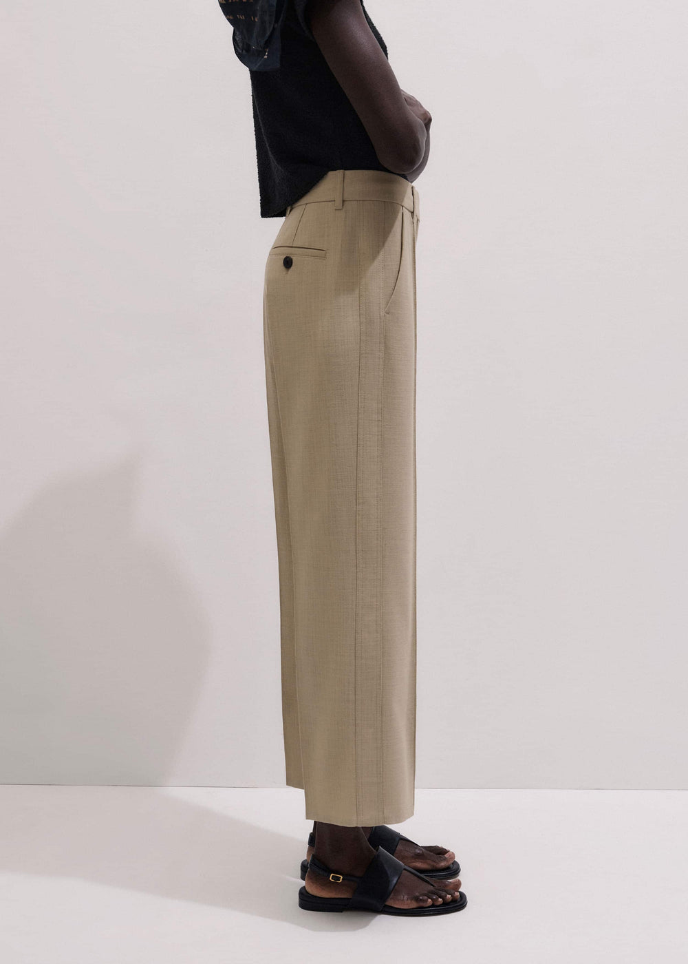 Sand Tailored Straight Crop Pant meandem