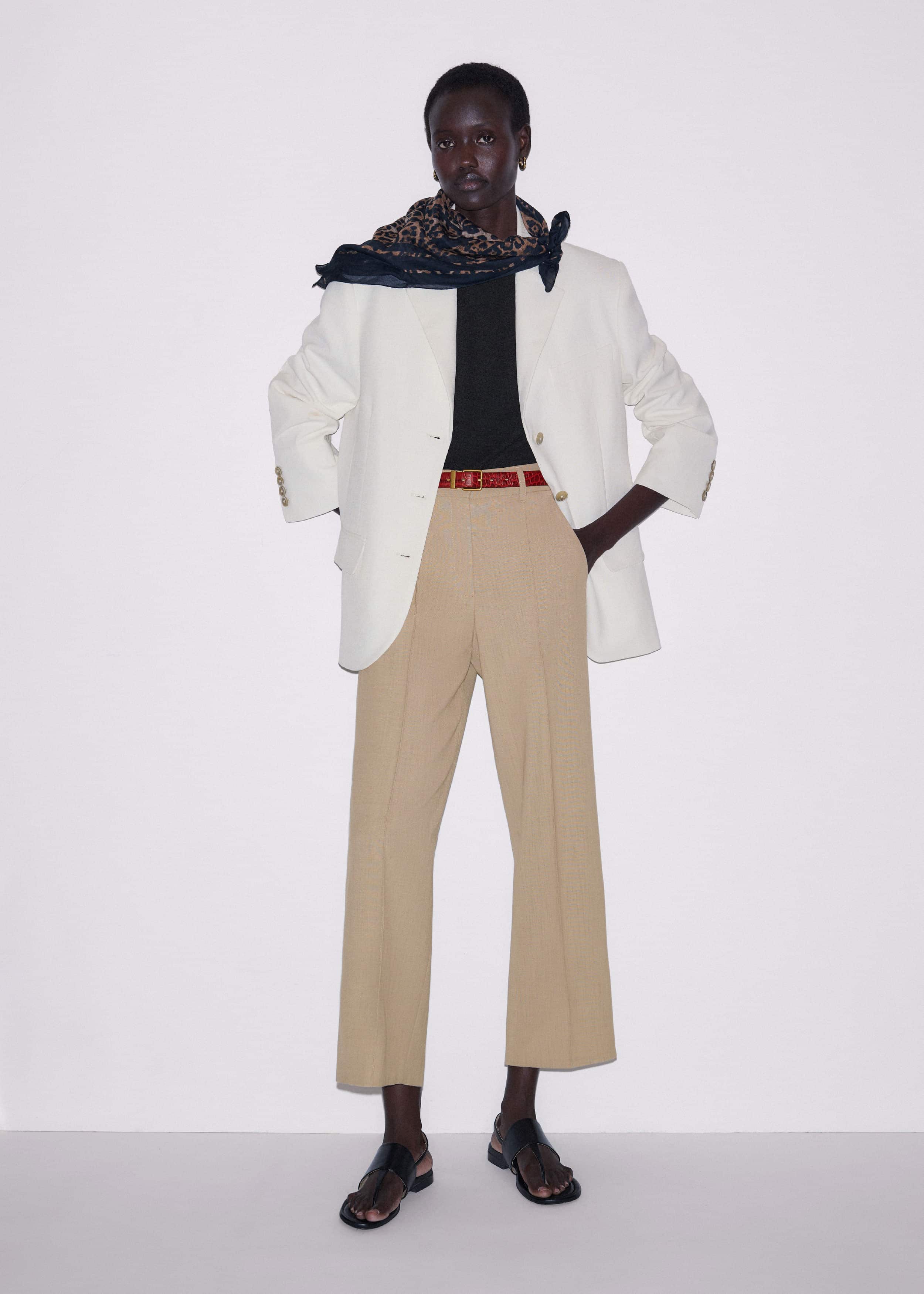 Sand Tailored Straight Crop Pant meandem