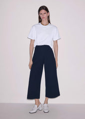 Navy Curling Cross Jacquard Cropped Pant meandem