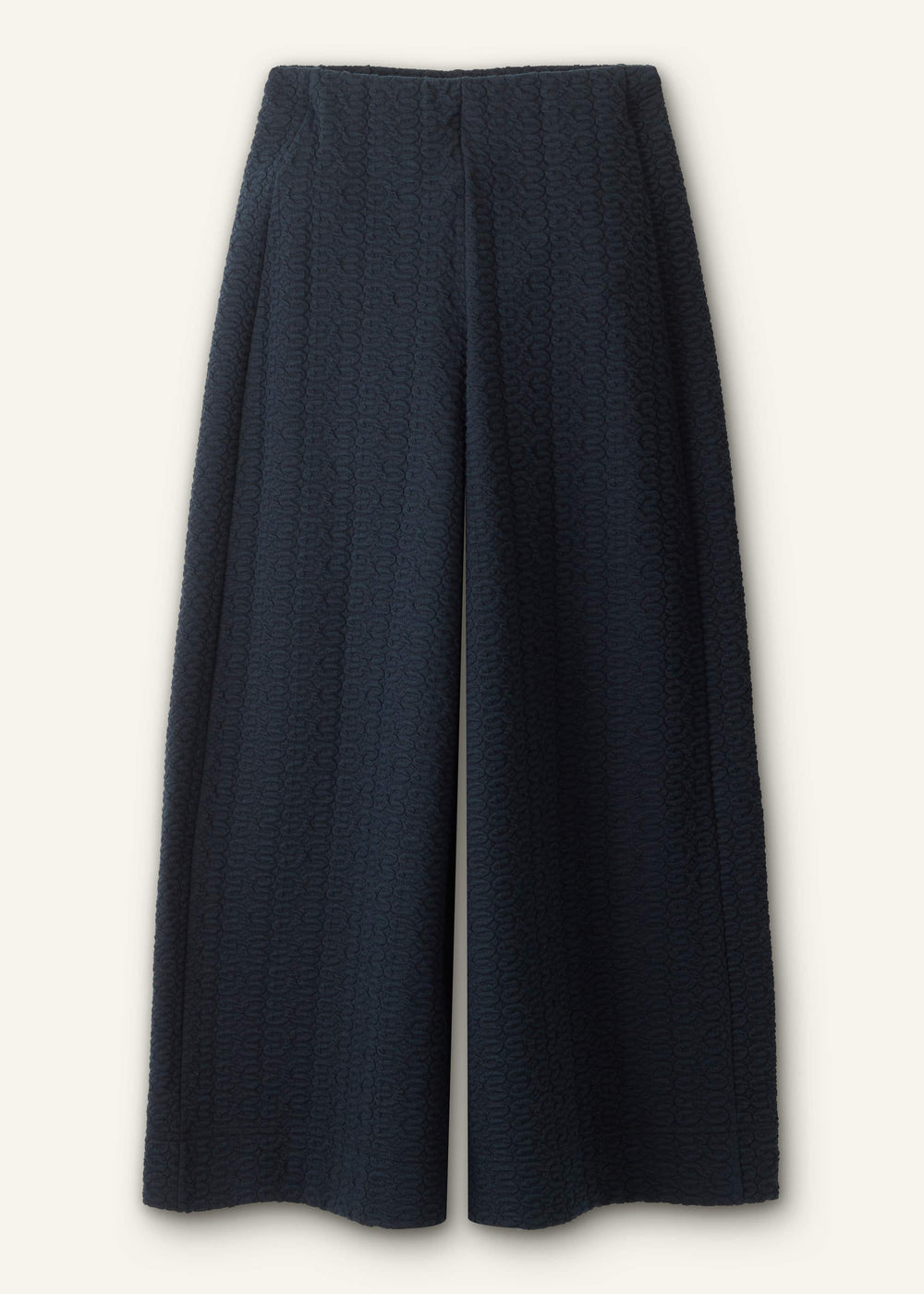 Navy Curling Cross Jacquard Cropped Pant meandem
