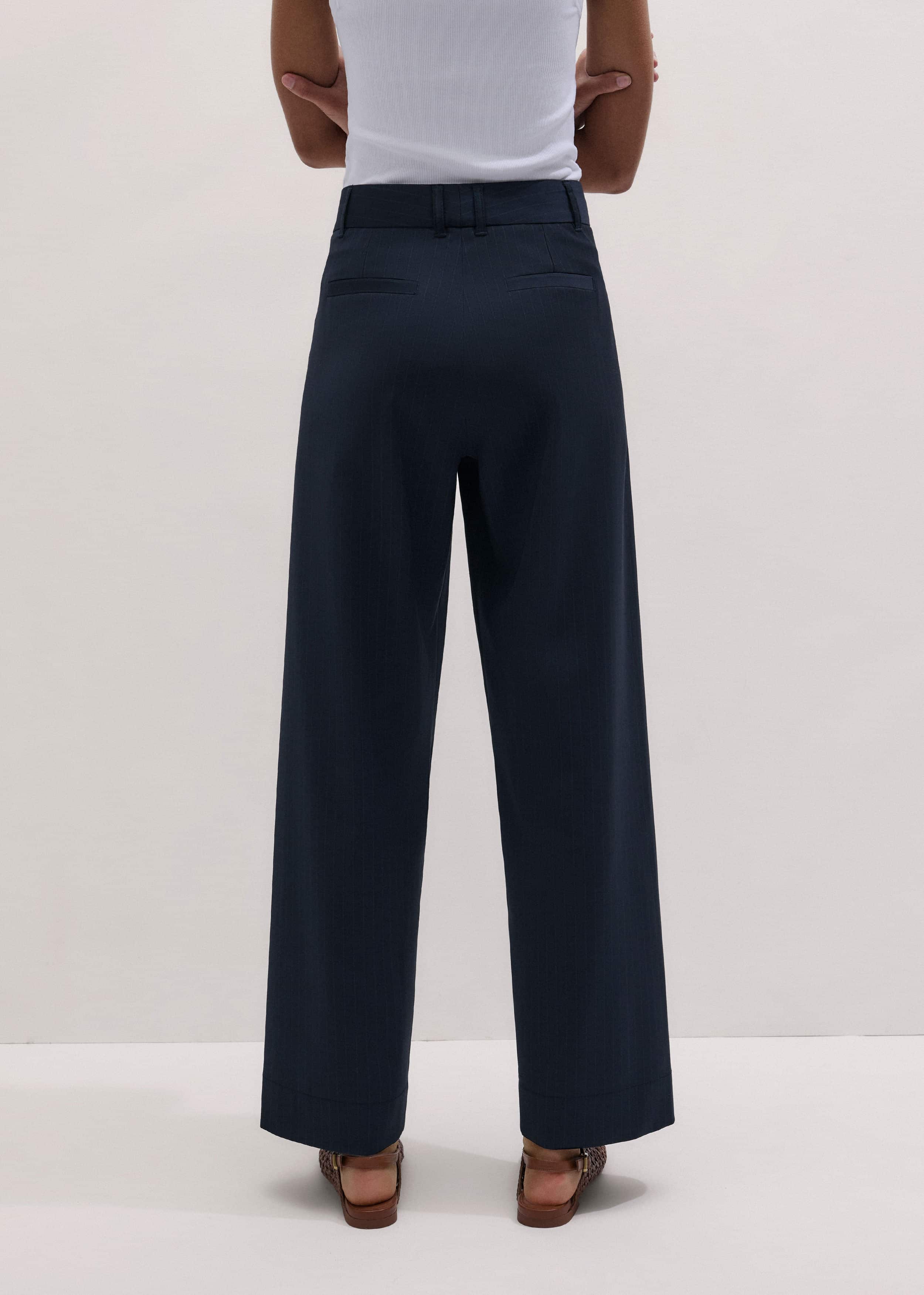 Navy Pinstripe Clever Pant meandem