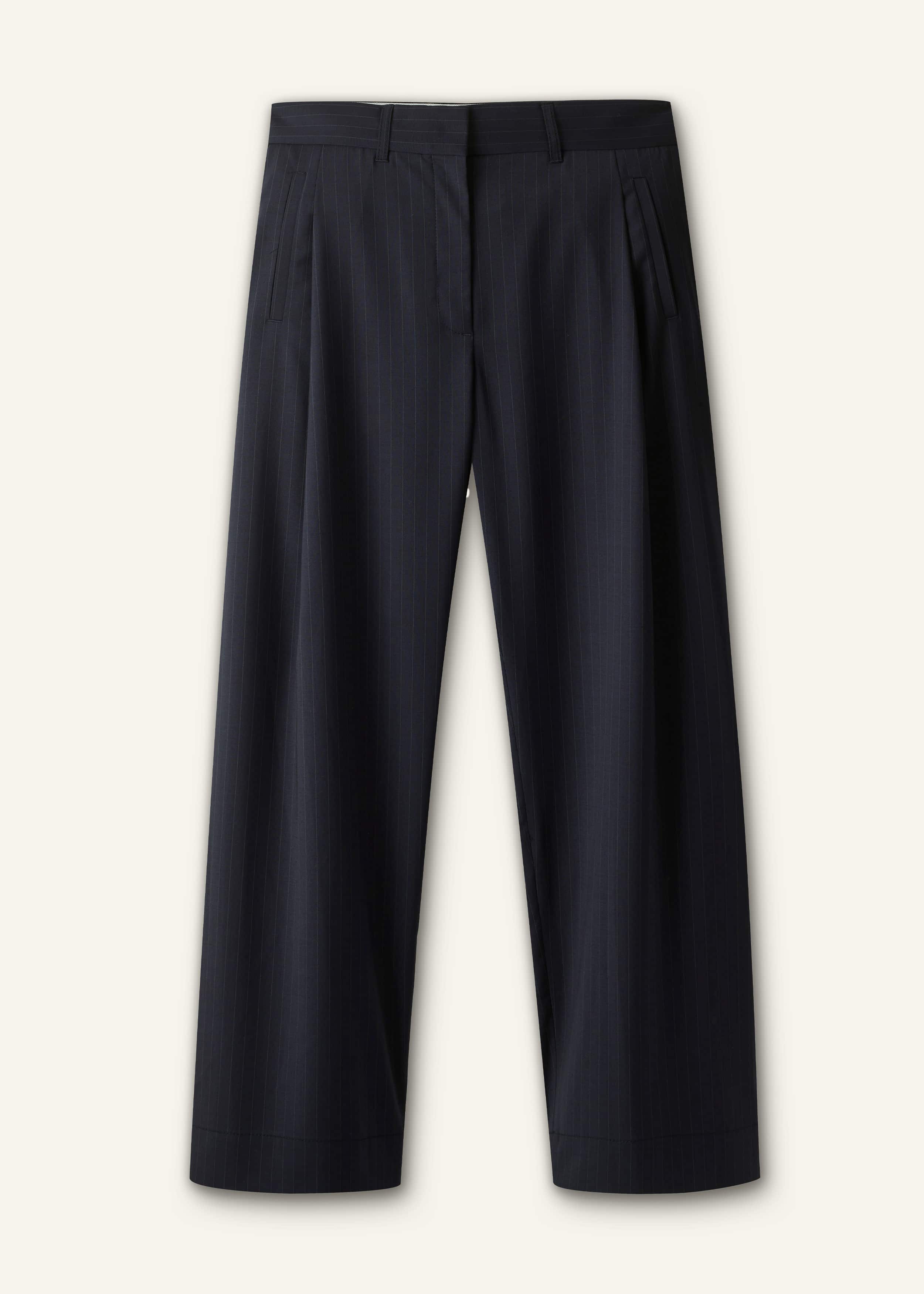 Navy Pinstripe Clever Pant meandem