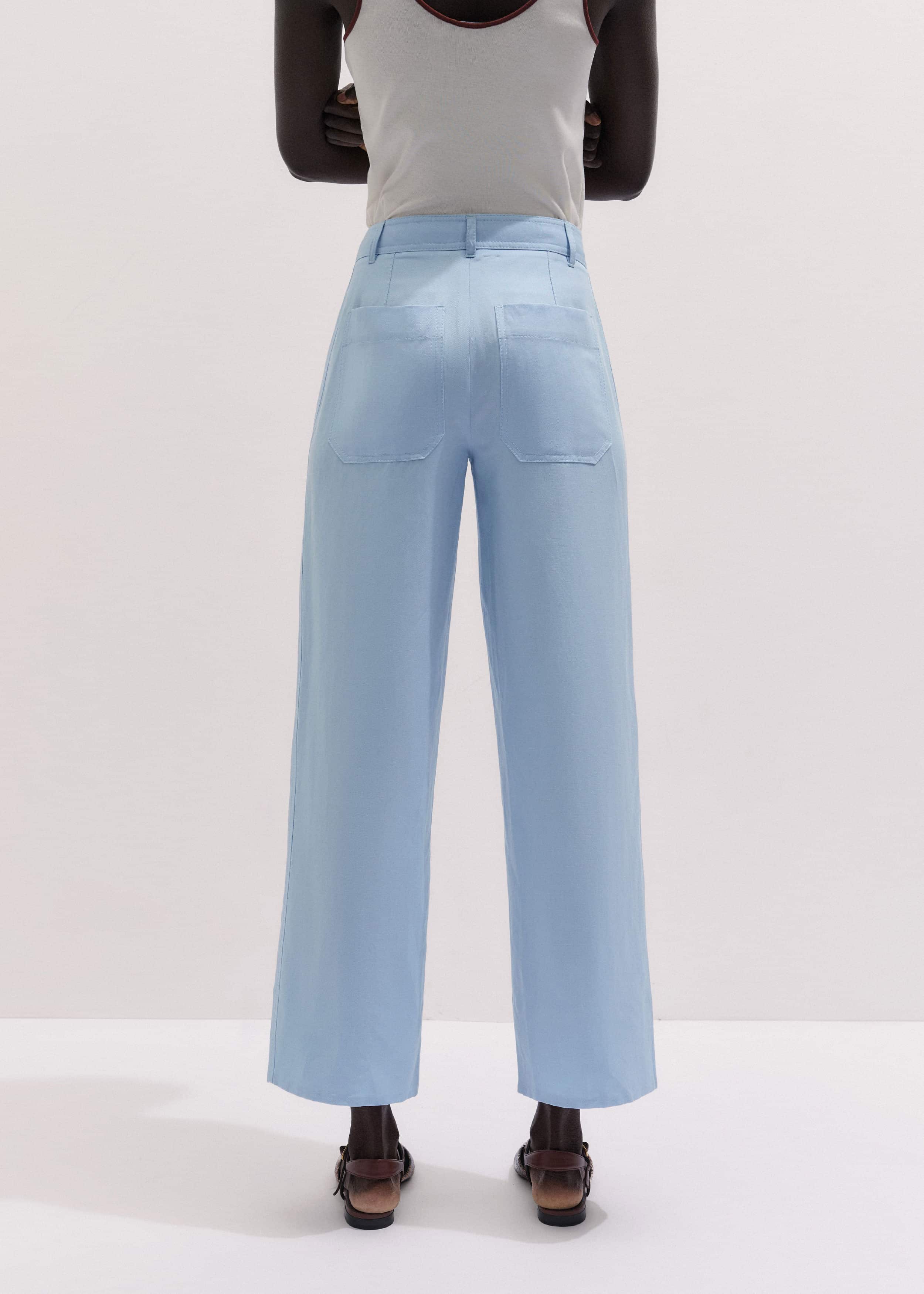 Blue Straight Crop Pant meandem