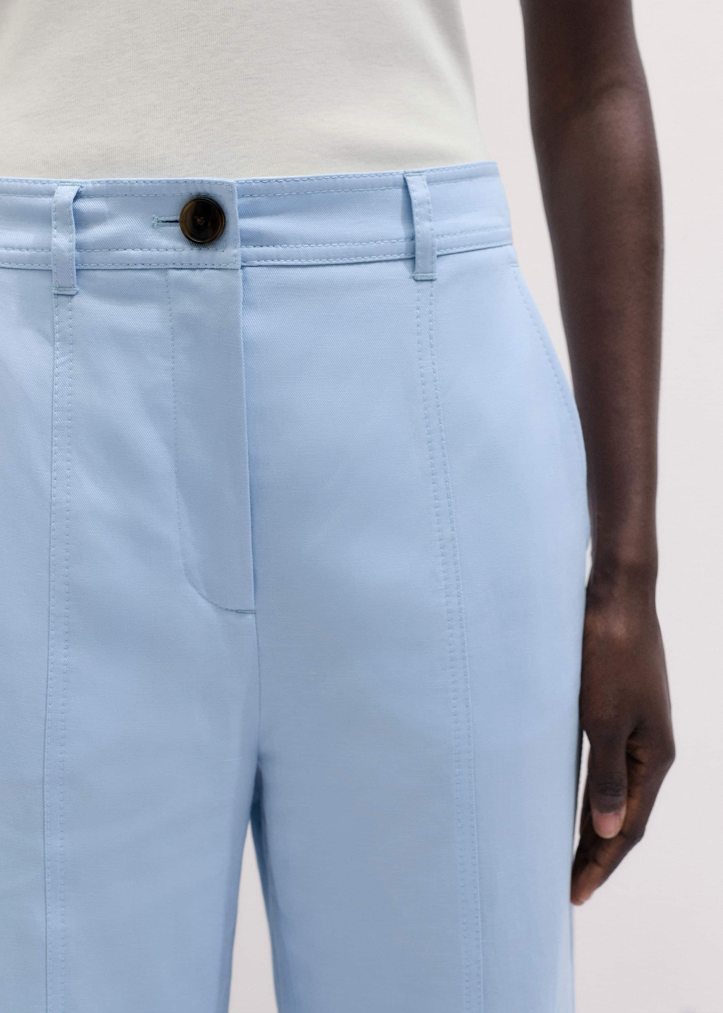 Blue Straight Crop Pant meandem