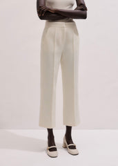 Ivory Luxe Jacquard Straight Crop Pant meandem