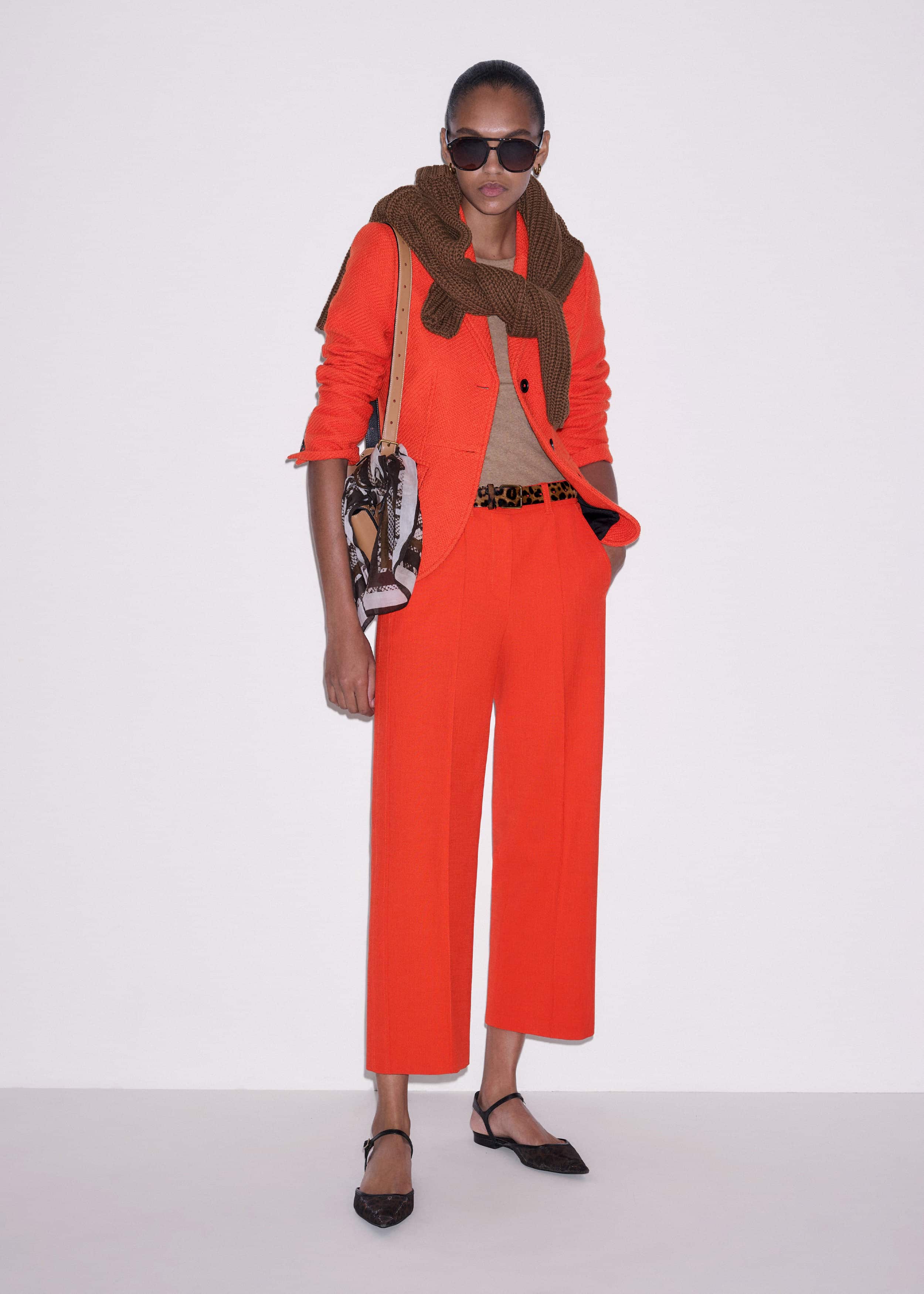 Orange Straight Crop Tailored Pant meandem