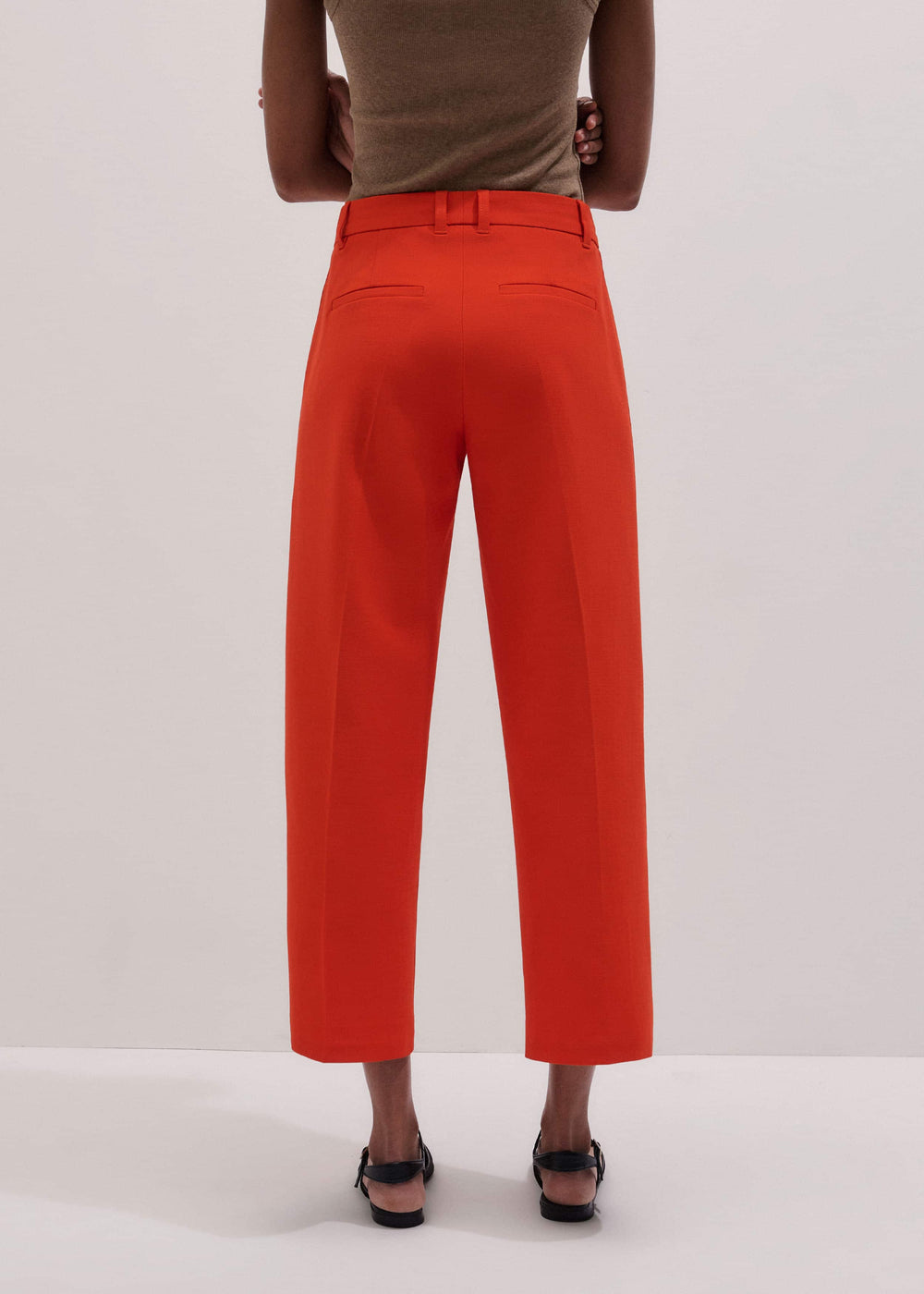 Orange Straight Crop Tailored Pant meandem