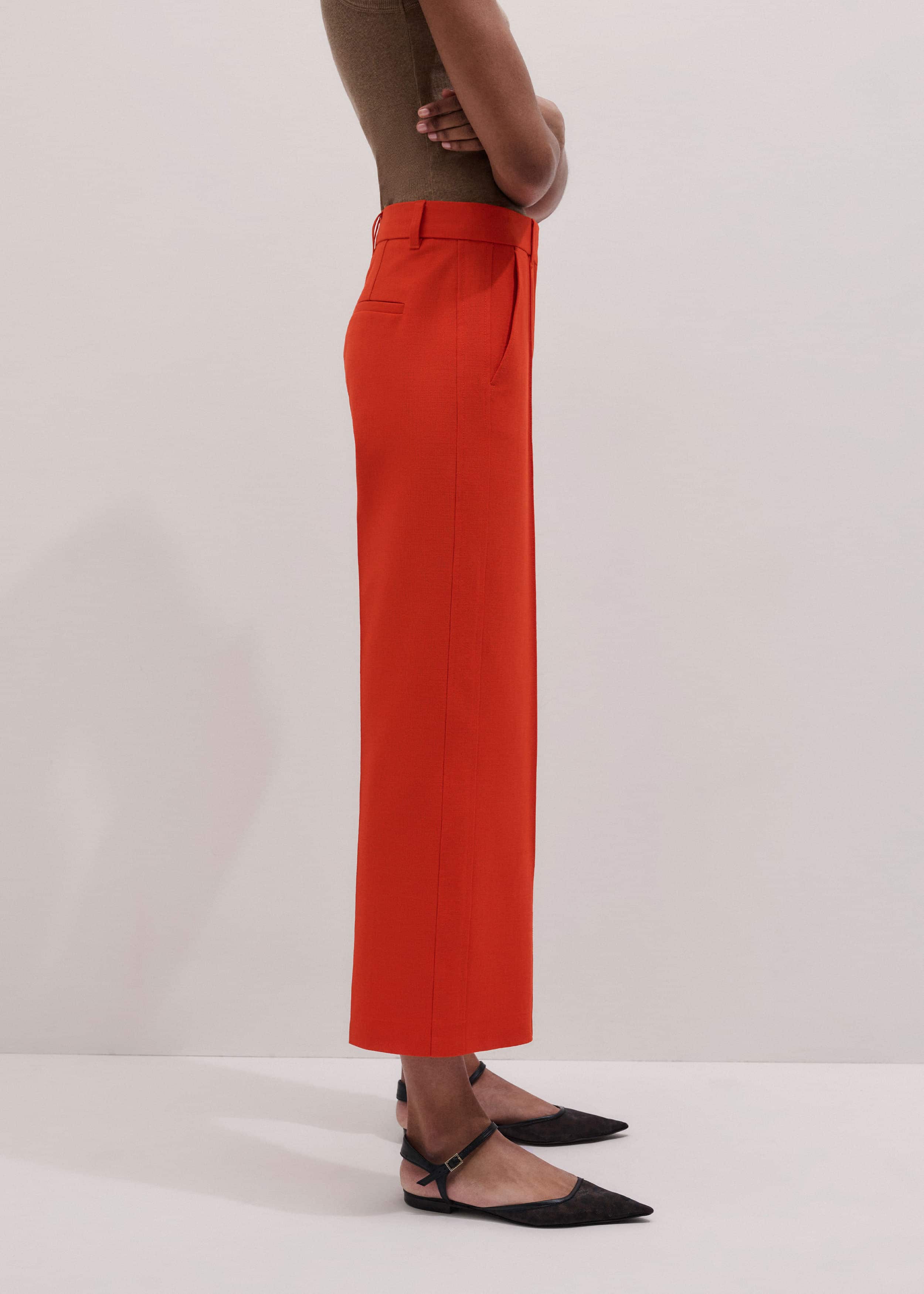 Orange Straight Crop Tailored Pant meandem